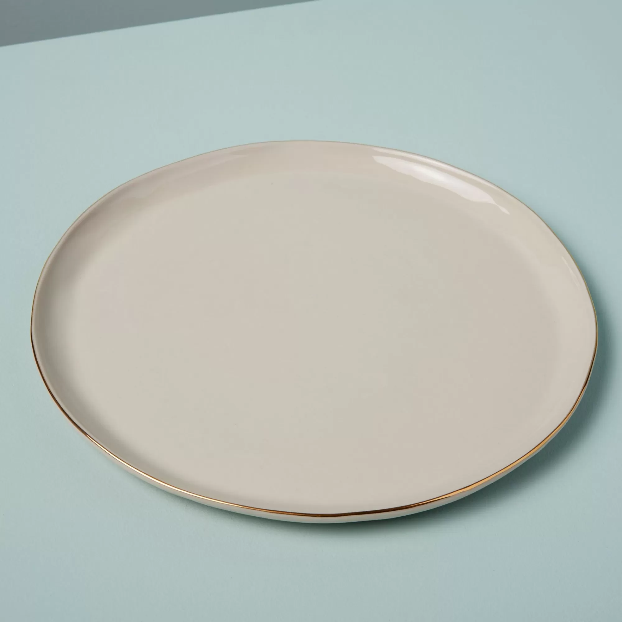 Fashion Be Home 24k Gold Tam Stoneware Dinner Plate, Pearl, Set of 4