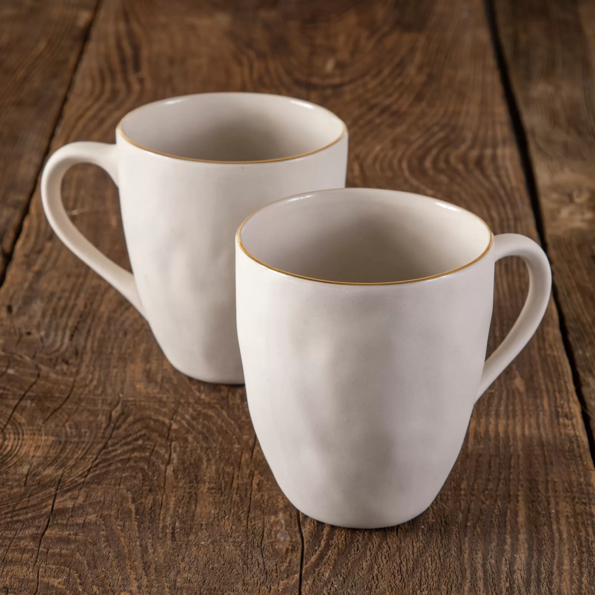 Clearance Be Home 24k Gold Tam Stoneware Mug, Pearl, Set of 2