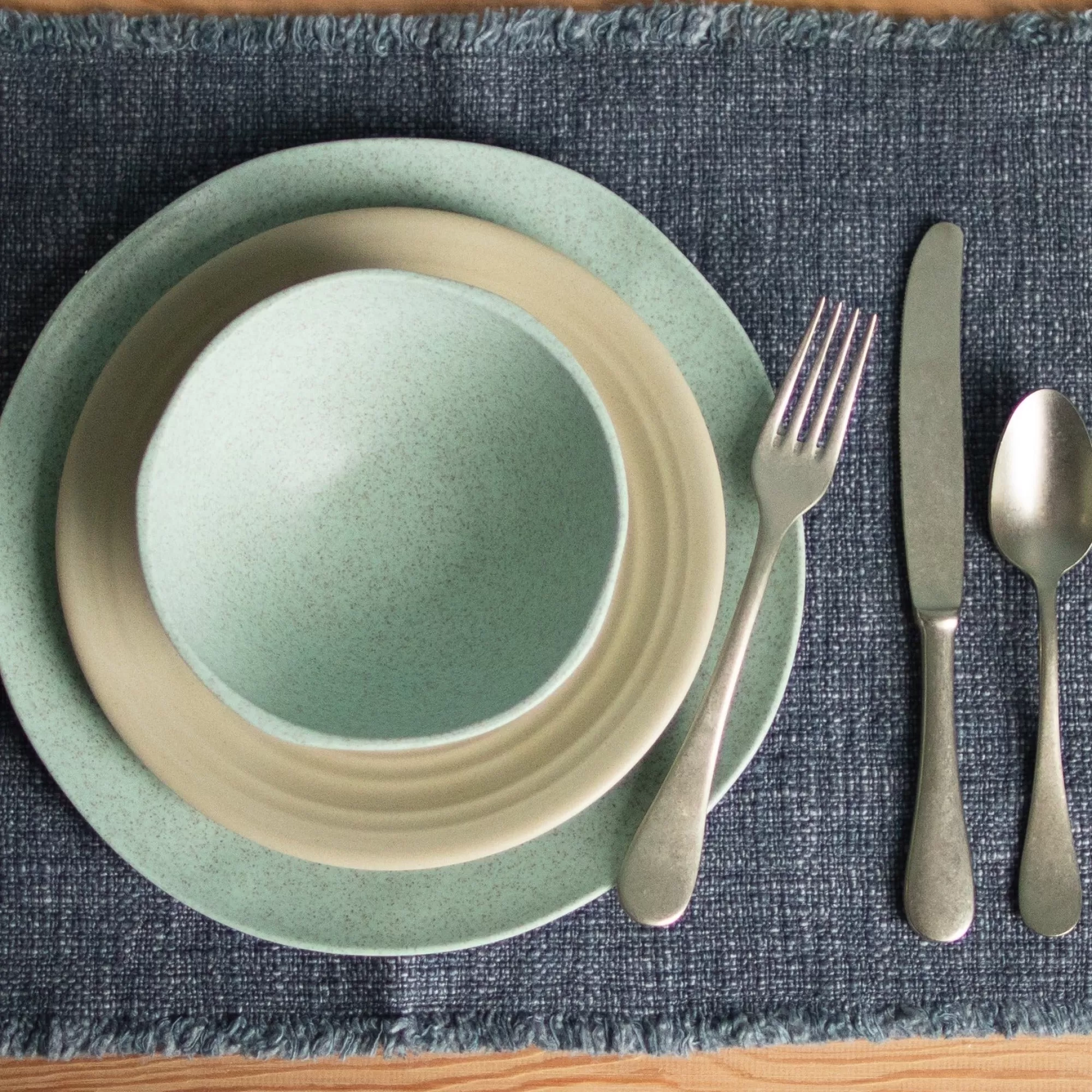 Best Sale Be Home Al Fresco Organic Dinner Plate, Sage Green, Set of 4