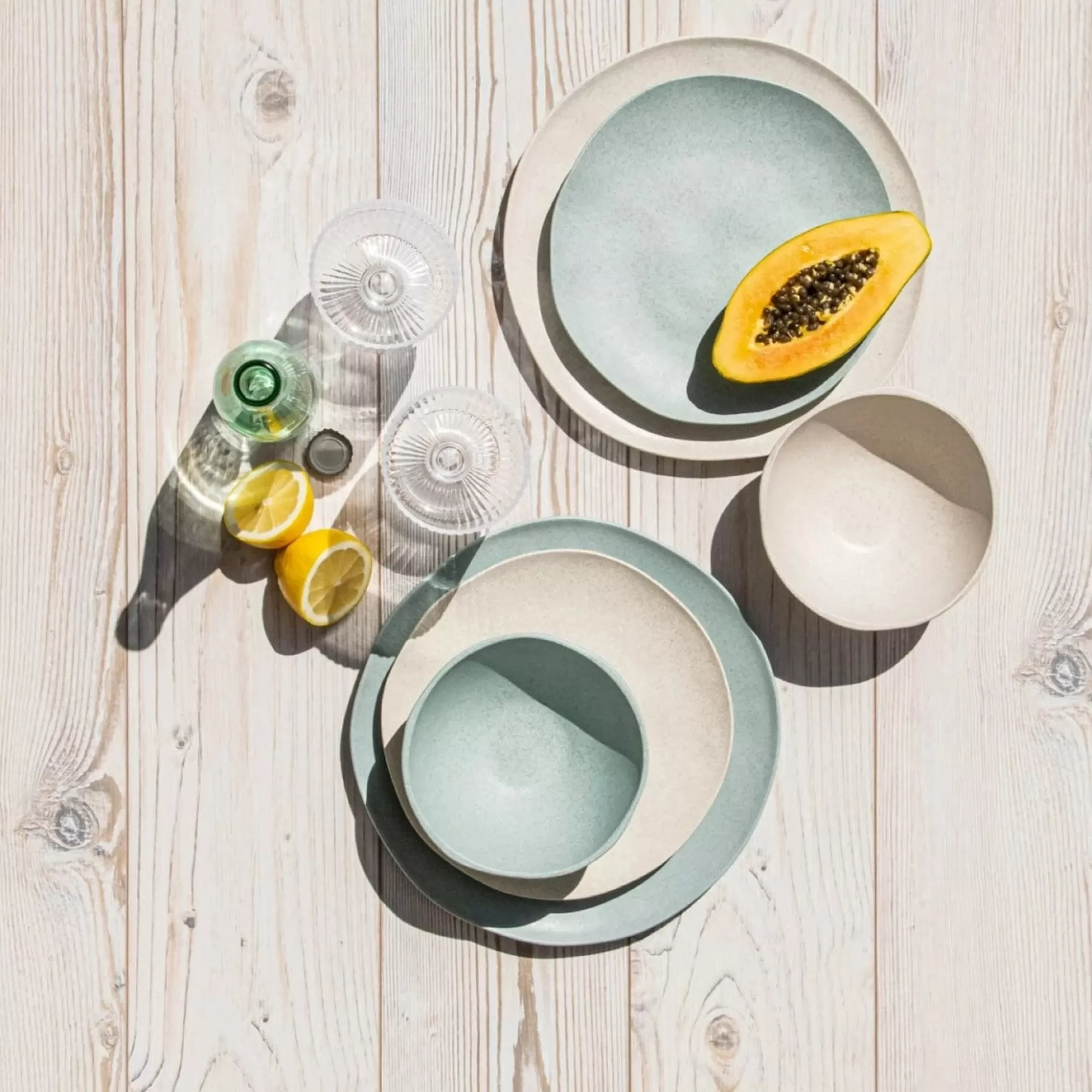 Best Sale Be Home Al Fresco Organic Dinner Plate, Sage Green, Set of 4