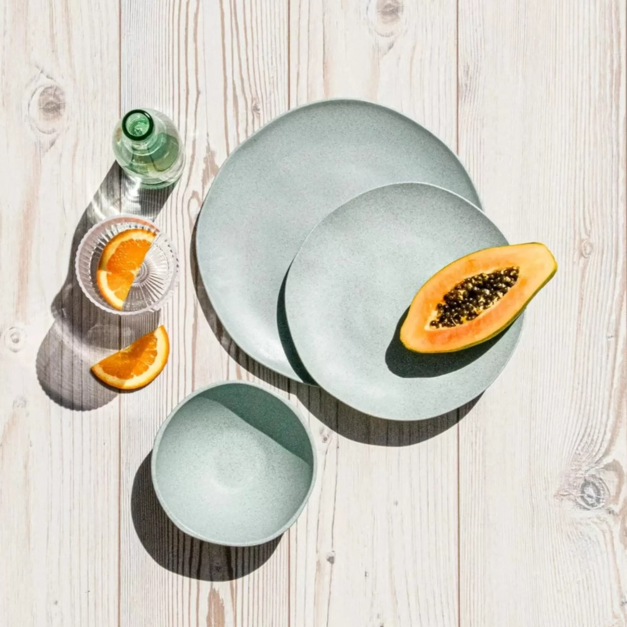 Best Sale Be Home Al Fresco Organic Dinner Plate, Sage Green, Set of 4