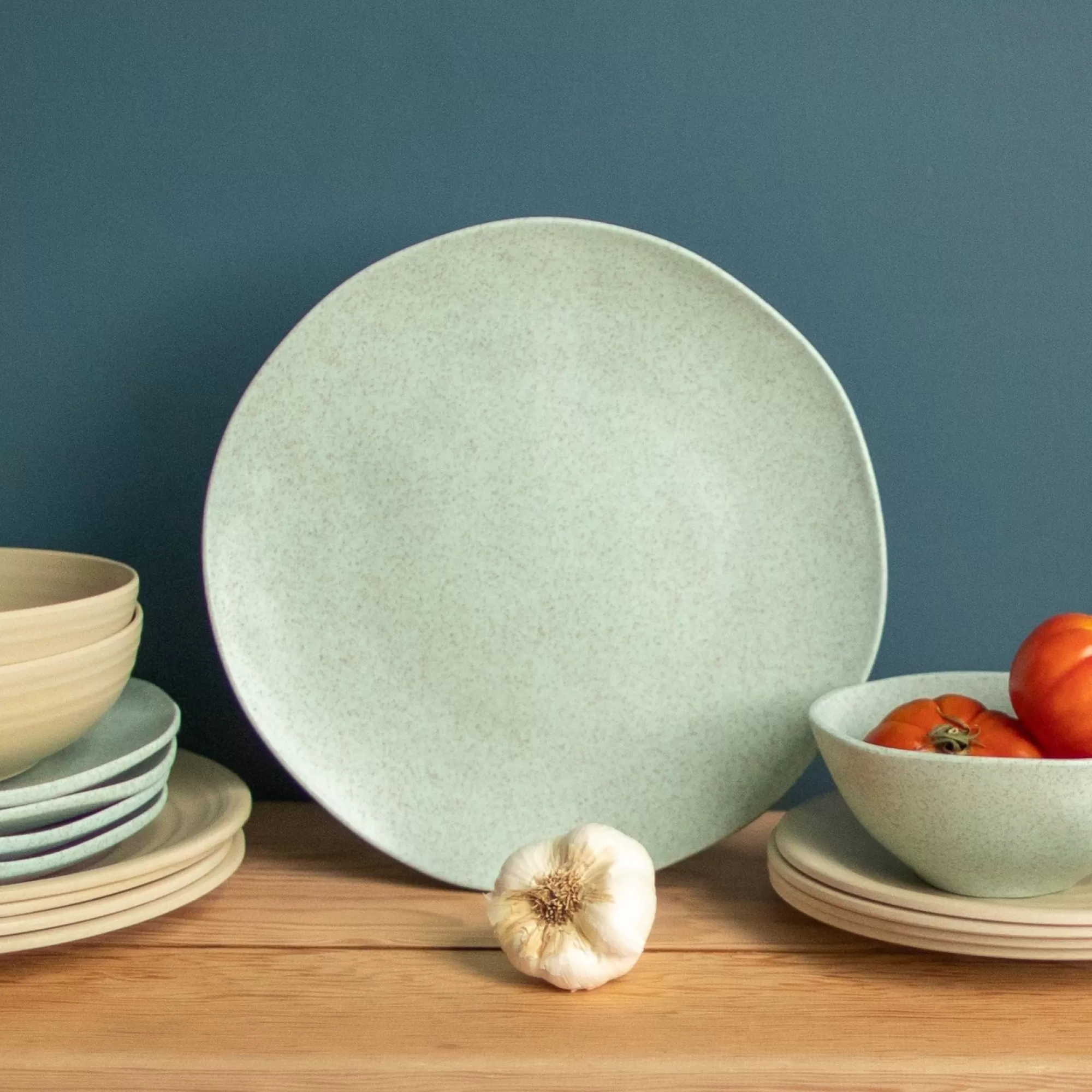Best Sale Be Home Al Fresco Organic Dinner Plate, Sage Green, Set of 4