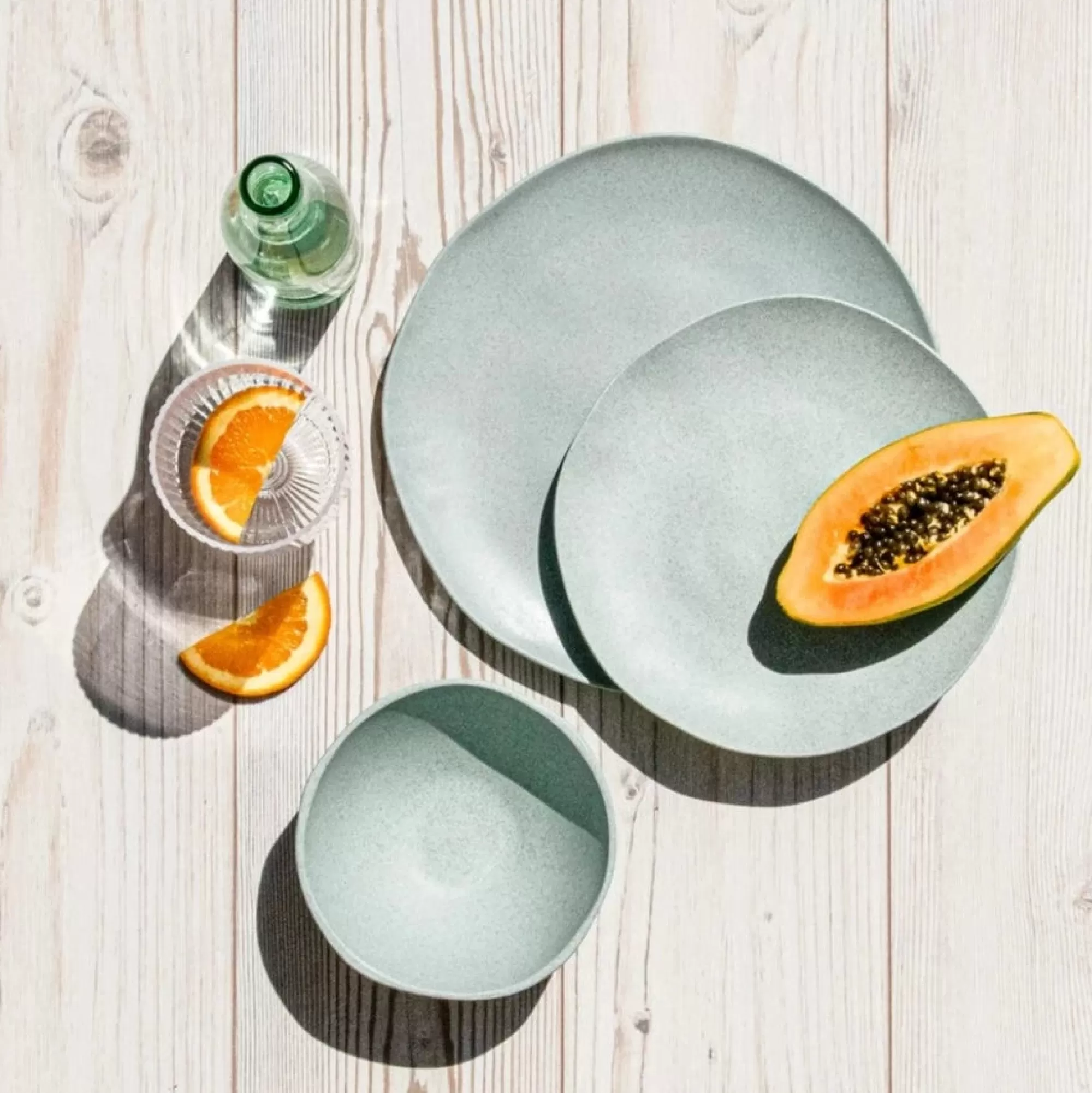 Best Sale Be Home Al Fresco Organic Salad Plate, Sage Green, Set of 4