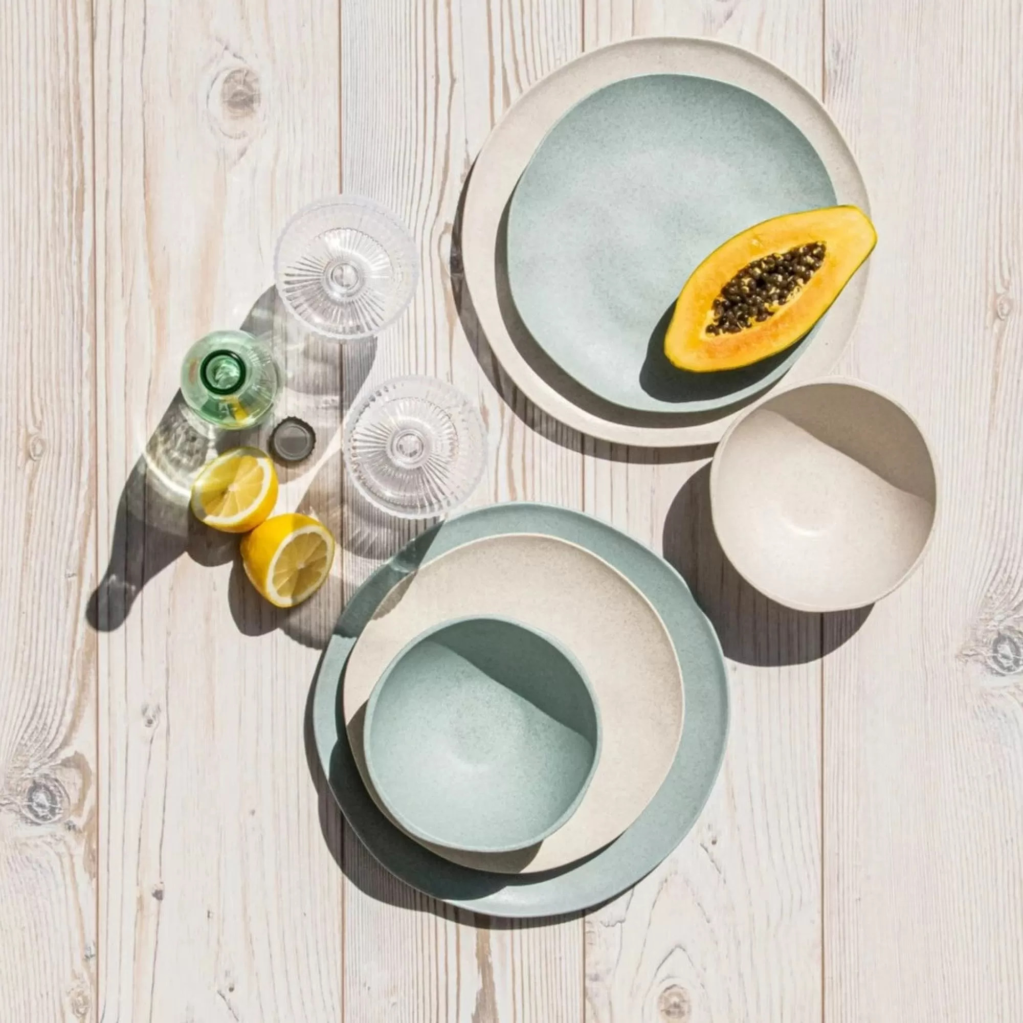 Best Sale Be Home Al Fresco Organic Salad Plate, Sage Green, Set of 4
