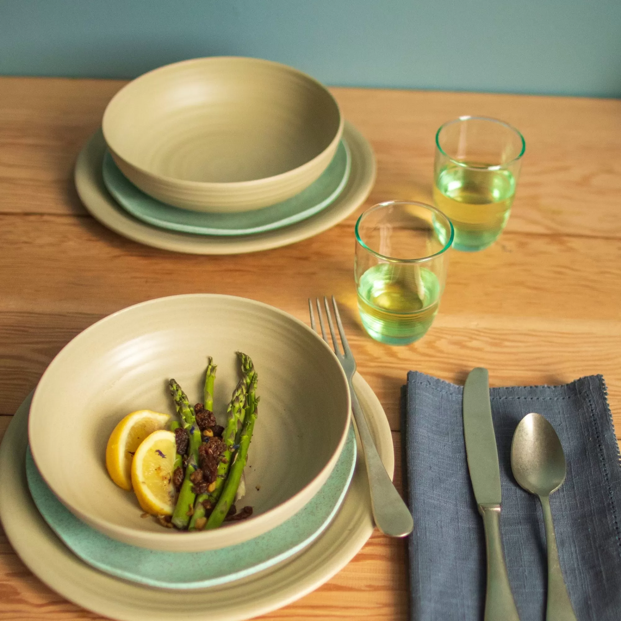 Best Sale Be Home Al Fresco Organic Salad Plate, Sage Green, Set of 4