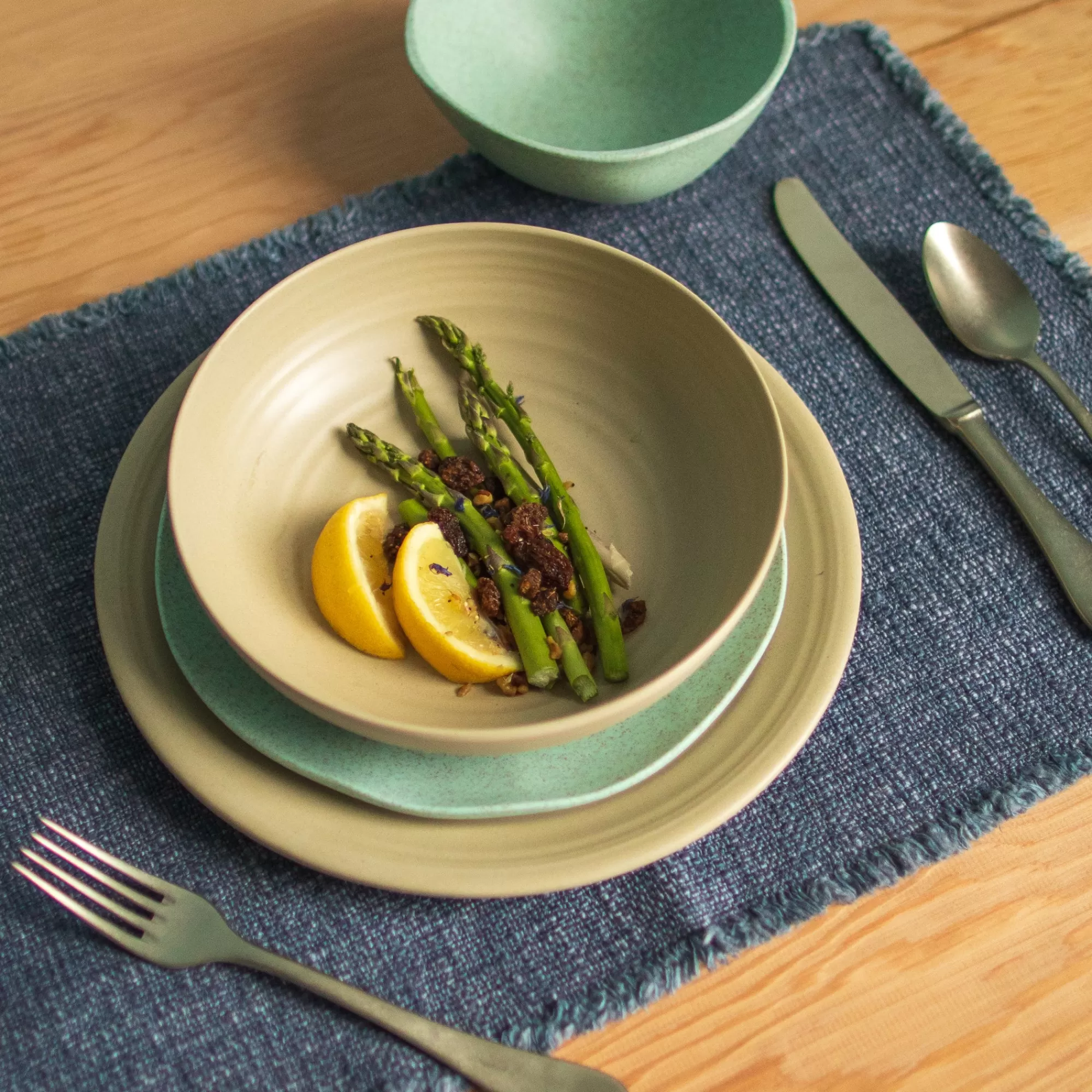 Best Sale Be Home Al Fresco Organic Salad Plate, Sage Green, Set of 4