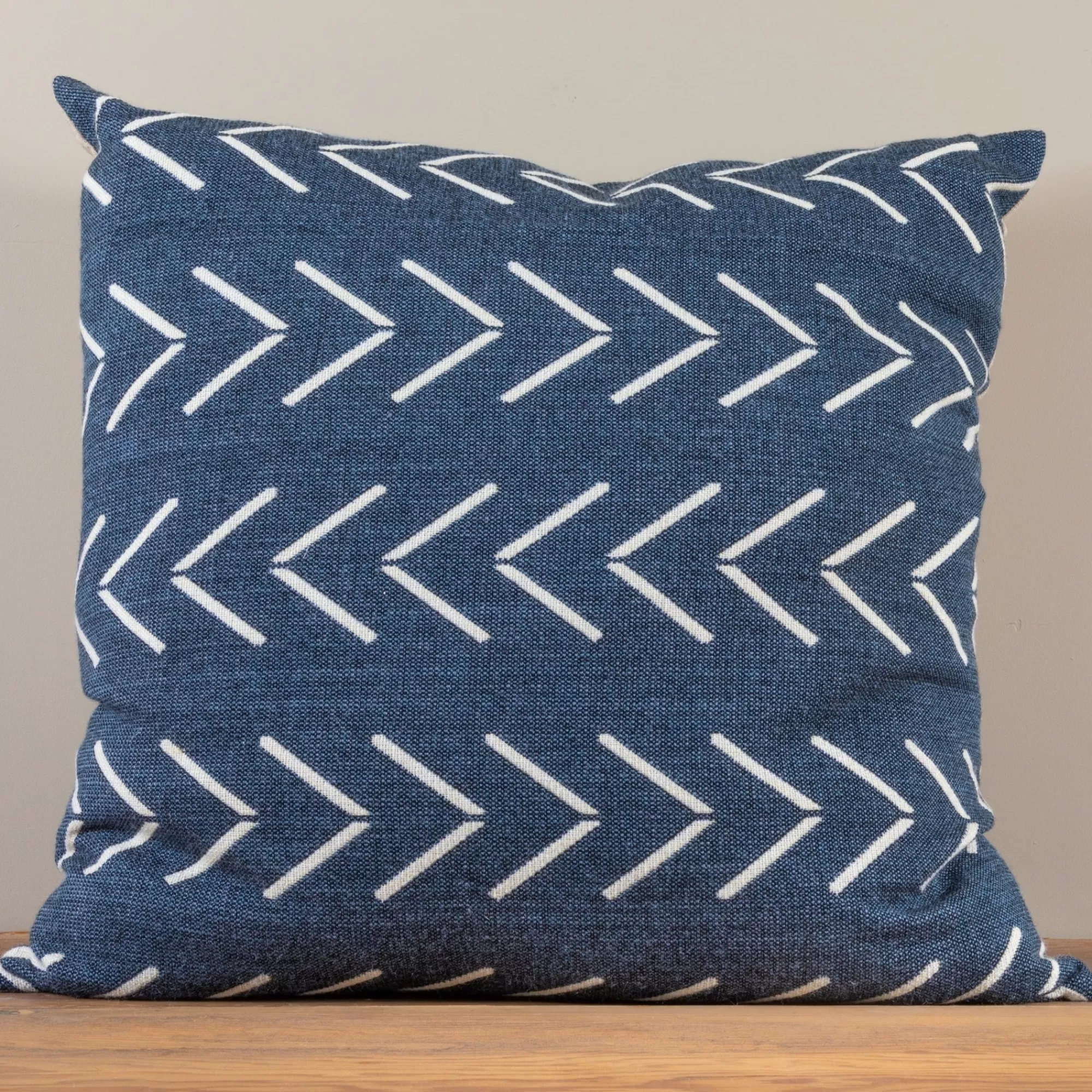 Outlet Be Home Alpaca Square Pillow, Navy with Chevrons