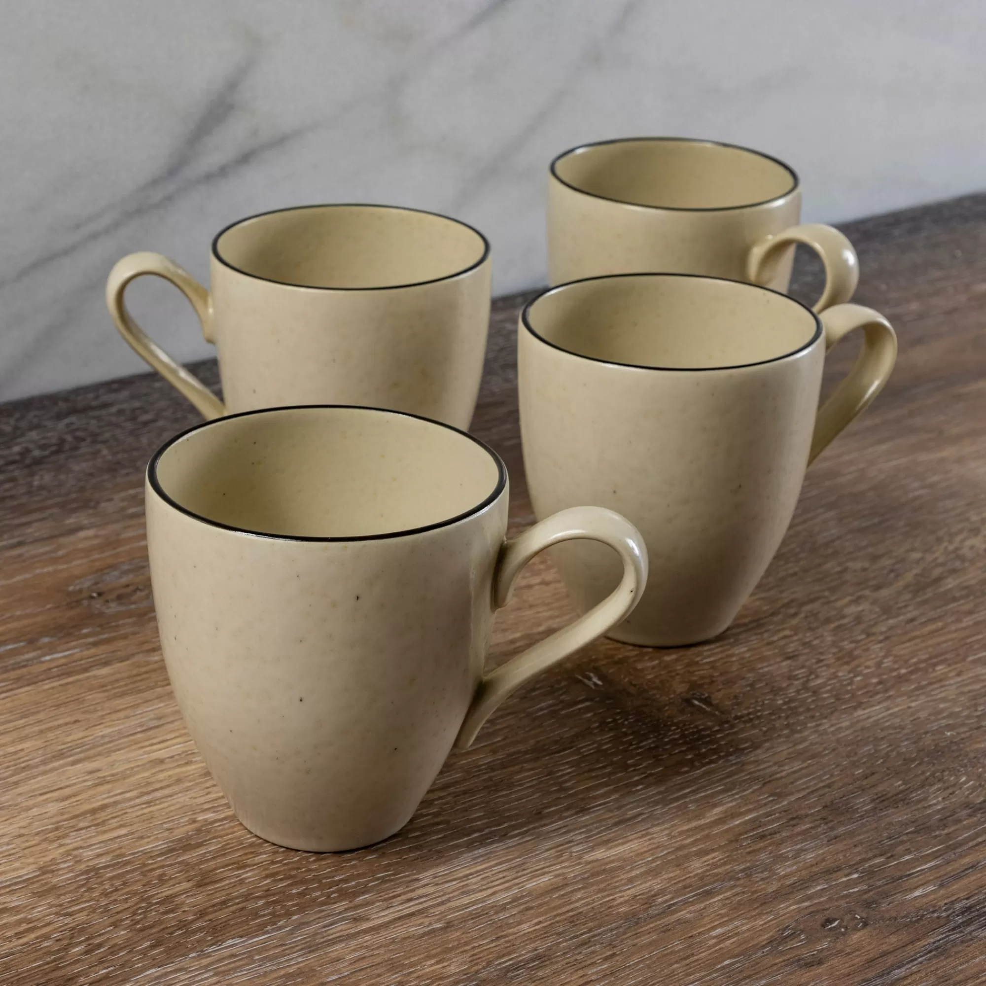 Store Be Home Augusta Mug, Natural with Black, Set of 6