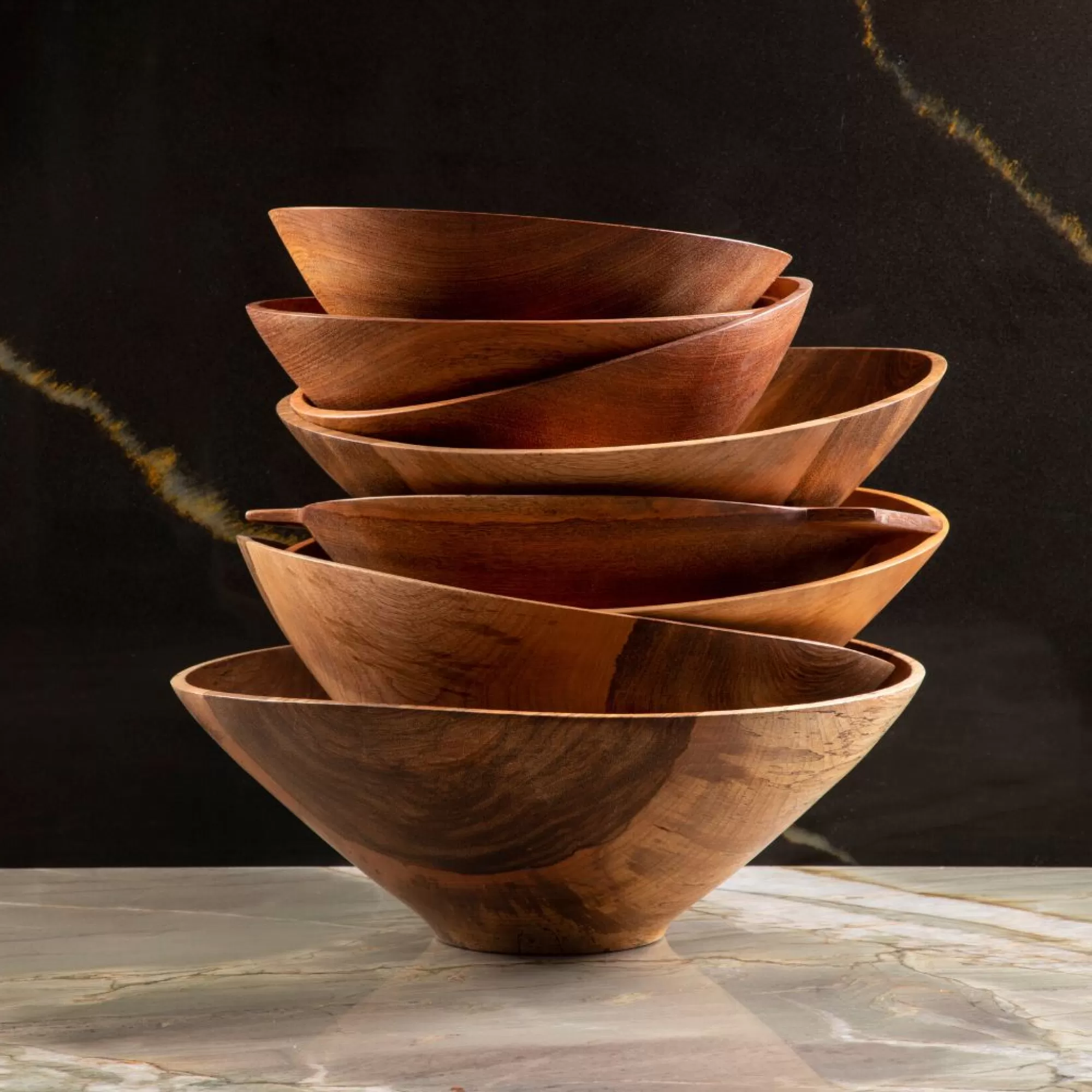 New Be Home Azucar Cherry Wood Bowl, Small