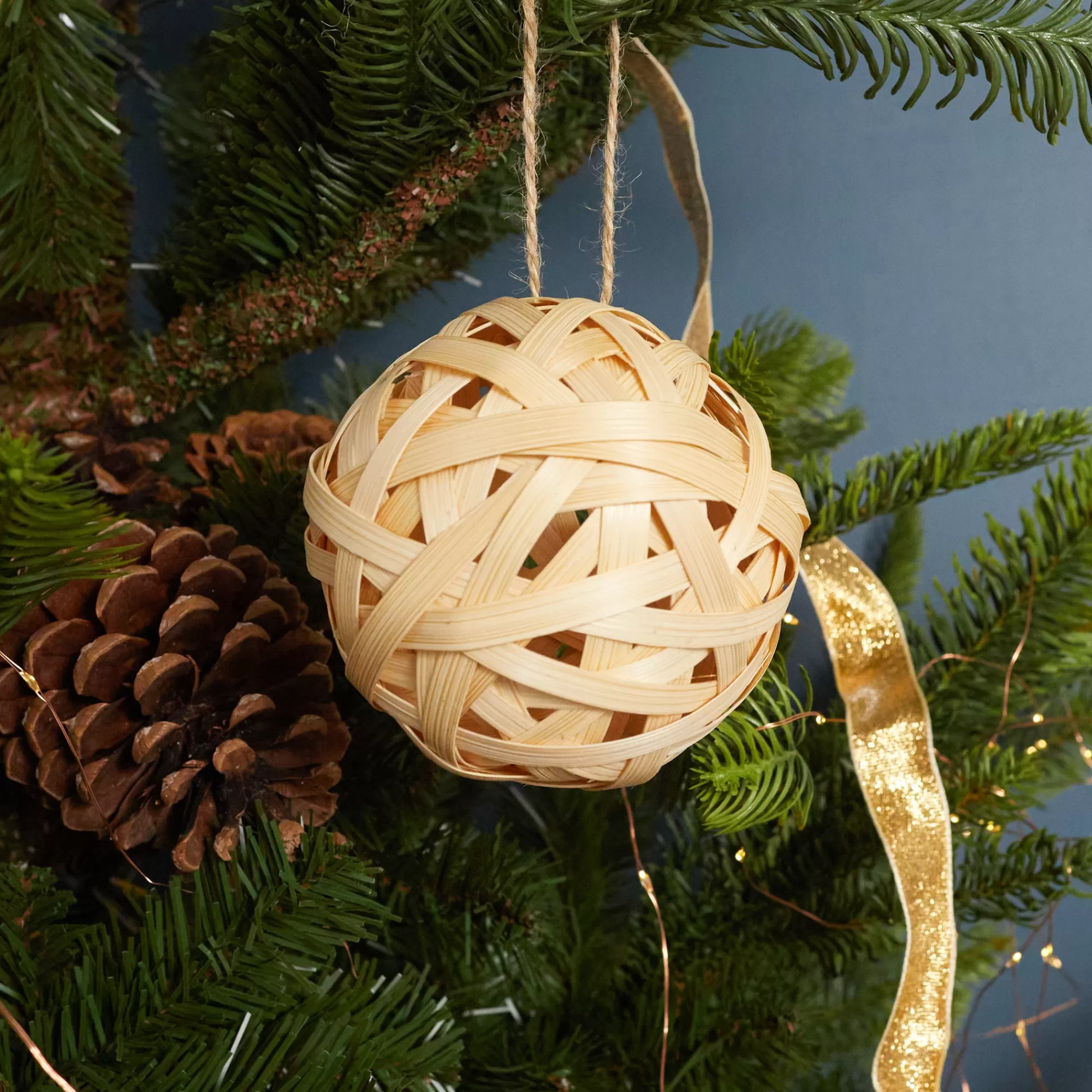 Fashion Be Home Bamboo Globe Ornament, Large