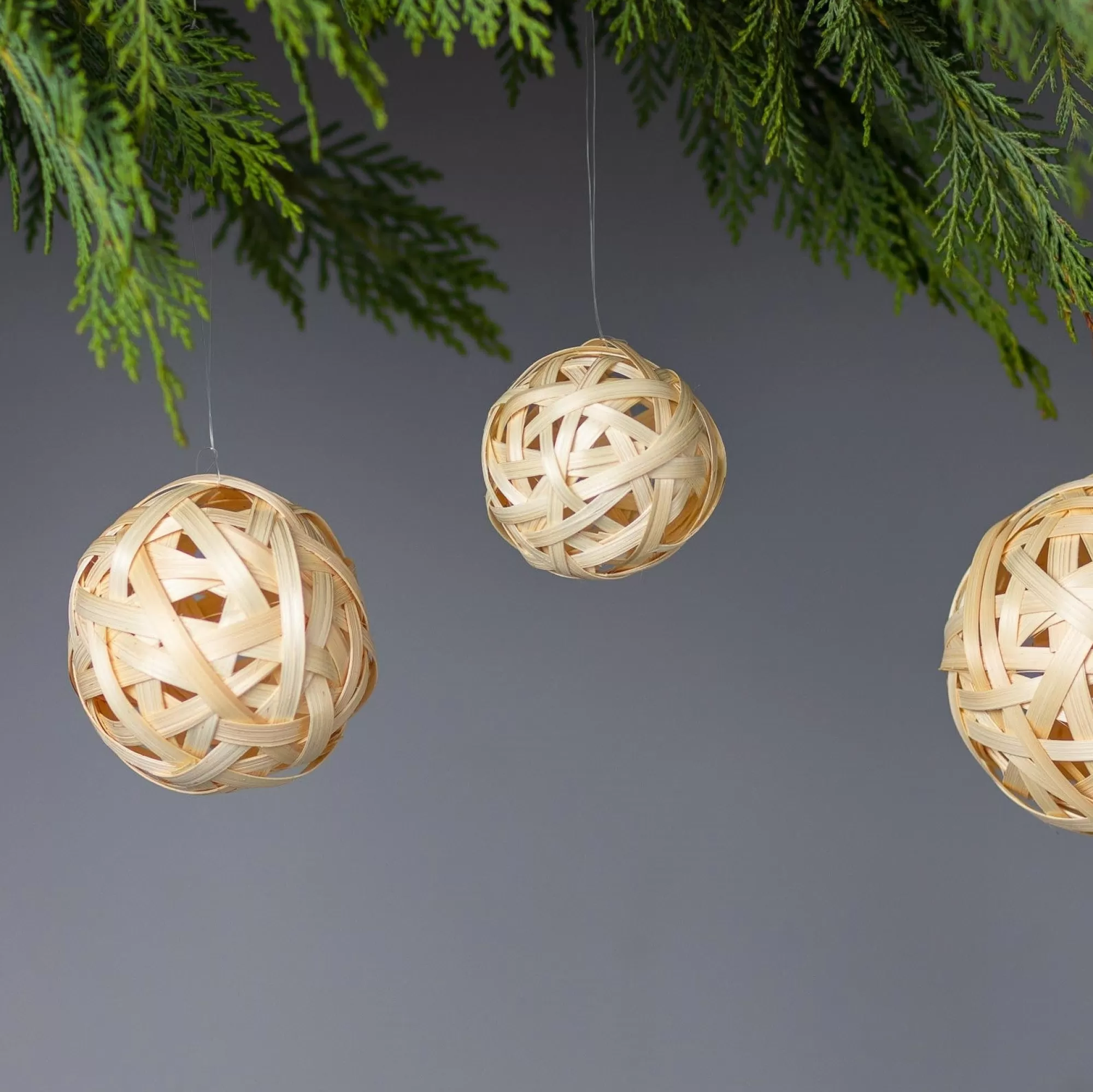 New Be Home Bamboo Globe Ornament, Medium