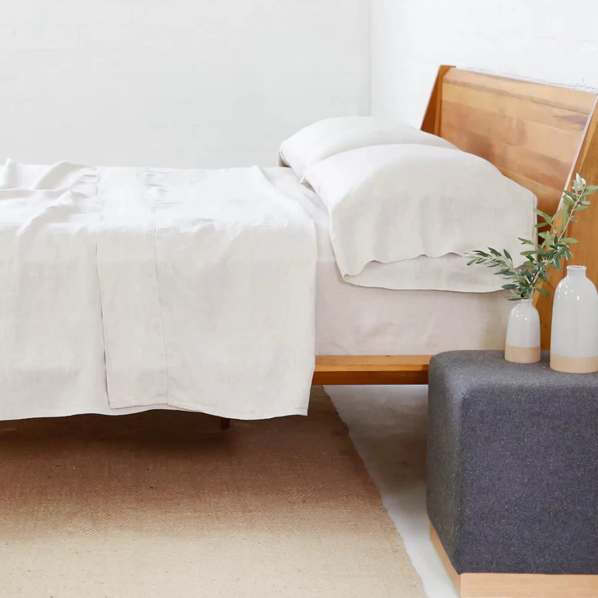 Sale Be Home Belgian Linen Cal King Sheet Set, Flax