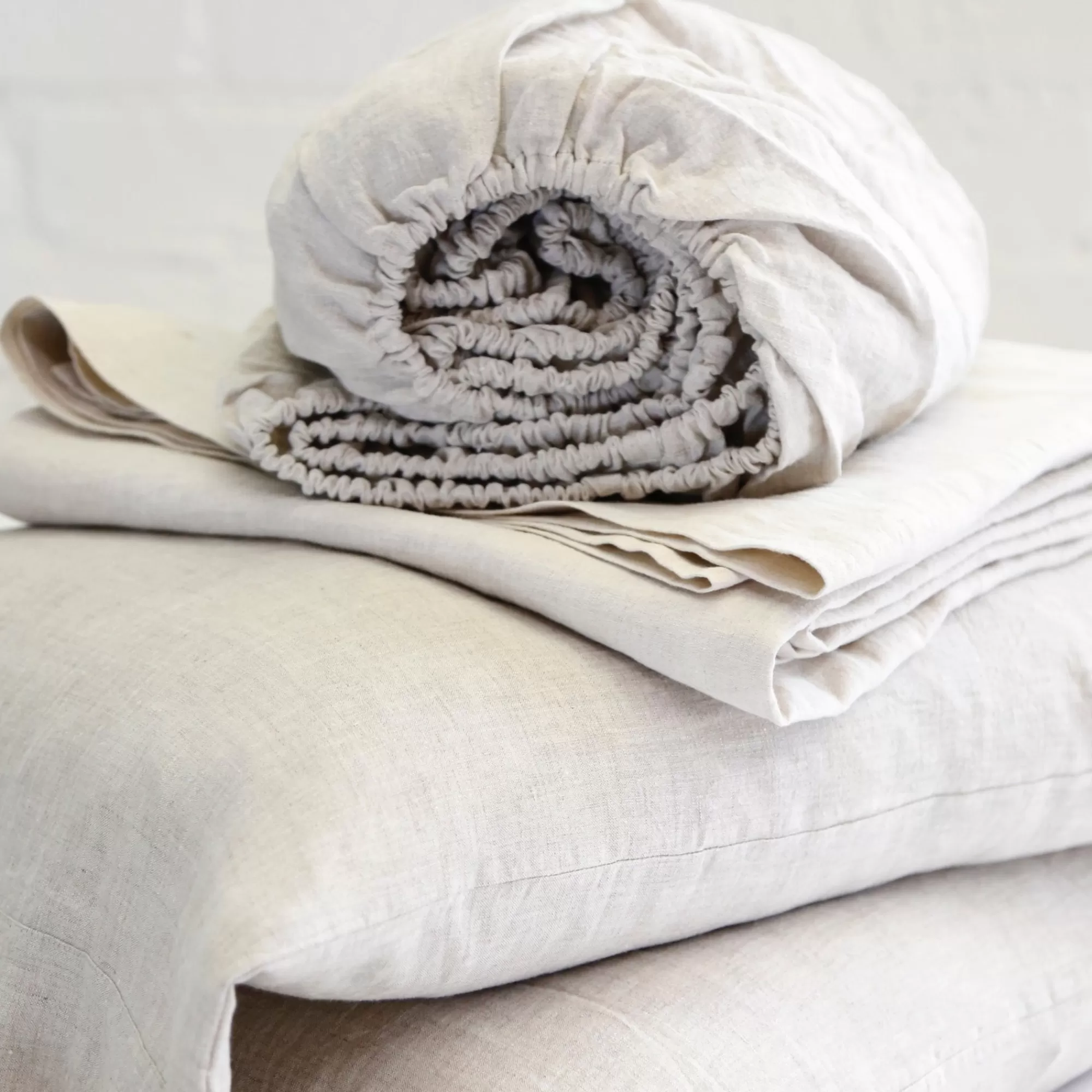 Store Be Home Belgian Linen King Sheet Set, Flax