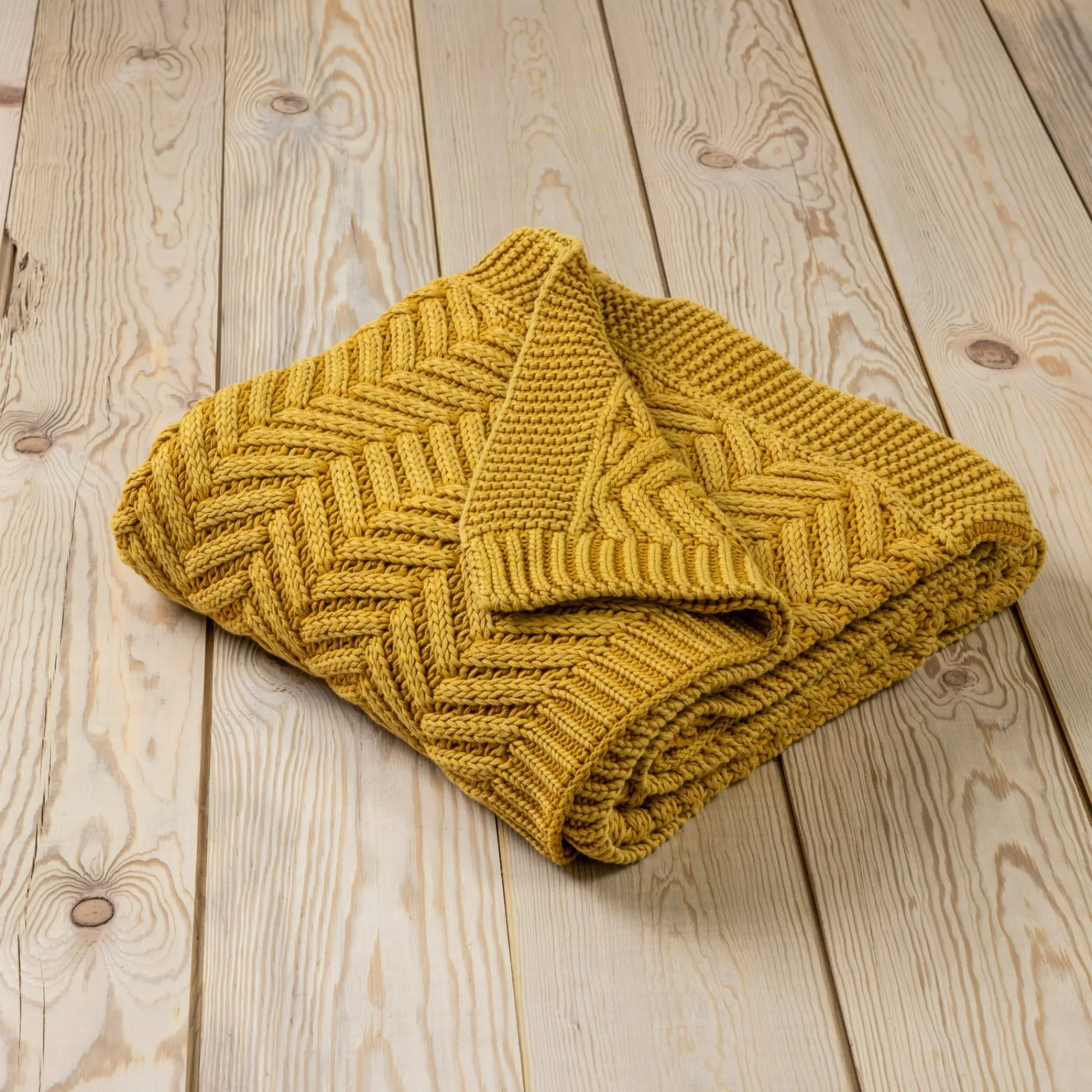 Clearance Be Home Belmont Chevron Throw, Washed Yellow