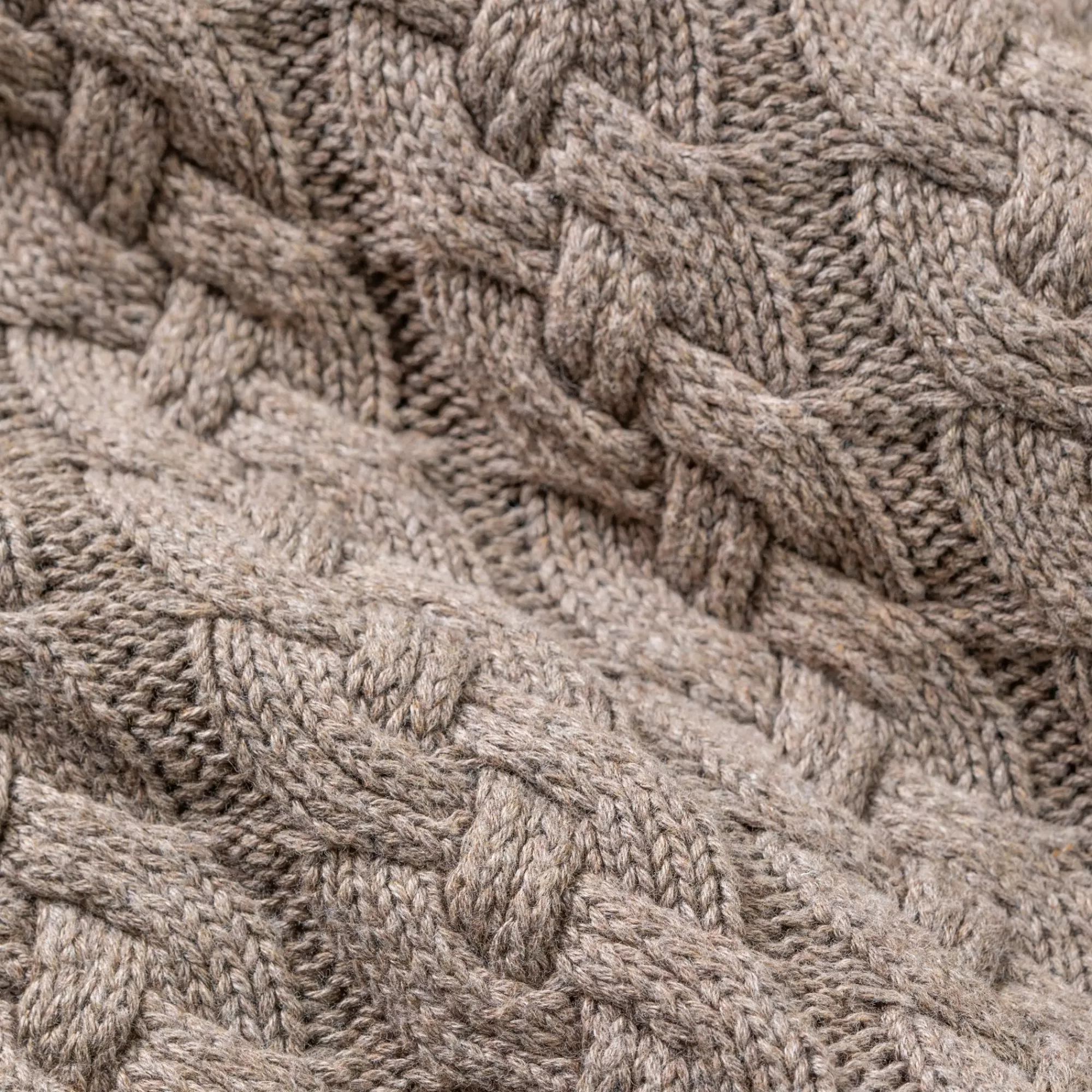 Discount Be Home Belmont Double Cable Knit Throw, Brown