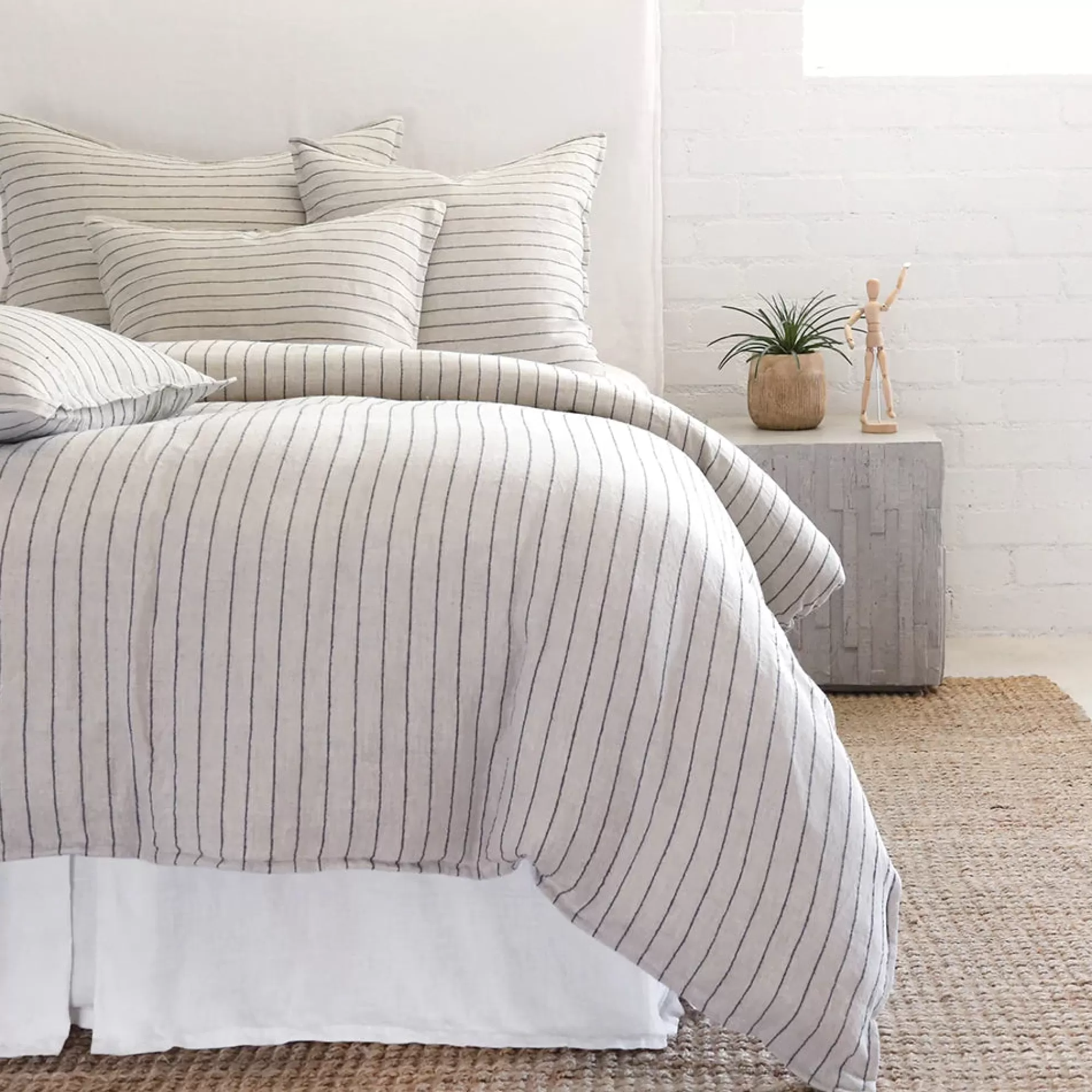 Shop Be Home Blake King Duvet, Flax & Midnight