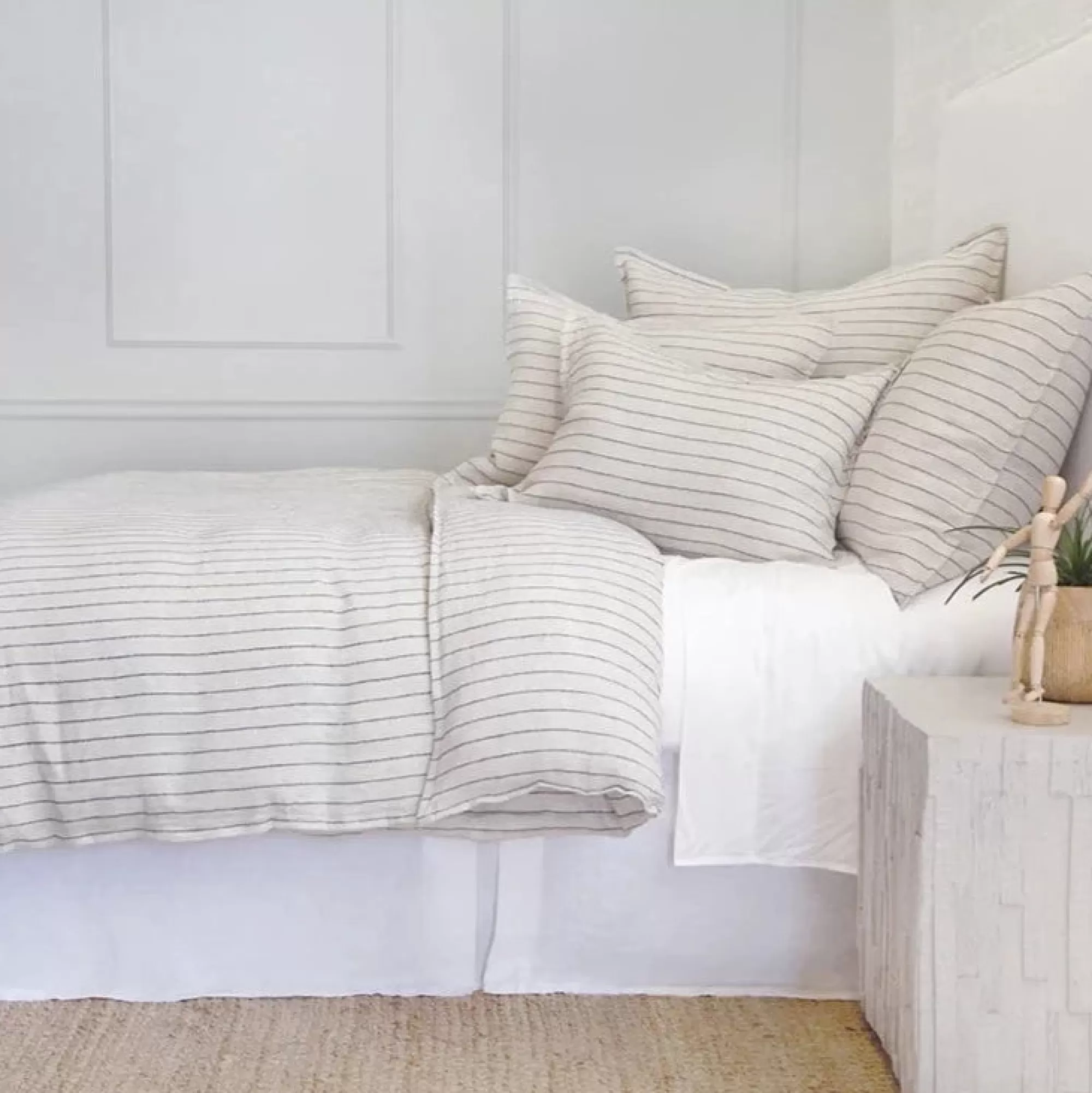 Shop Be Home Blake King Duvet, Flax & Midnight