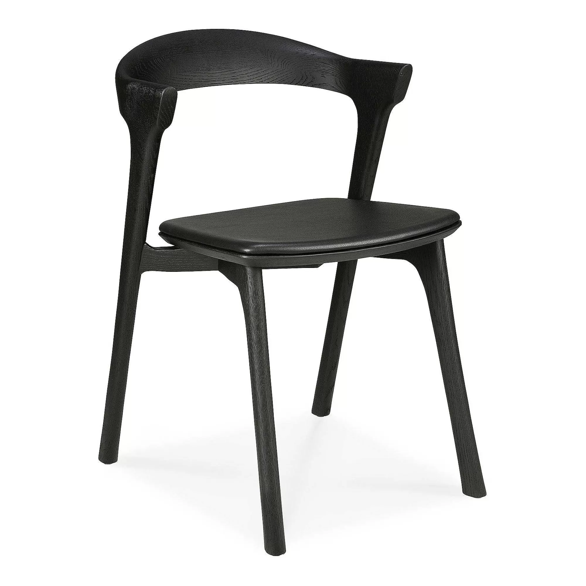 Be Home Dining Chairs<Bok Solid Black Oak Dining Chair with Black Leather Cushion