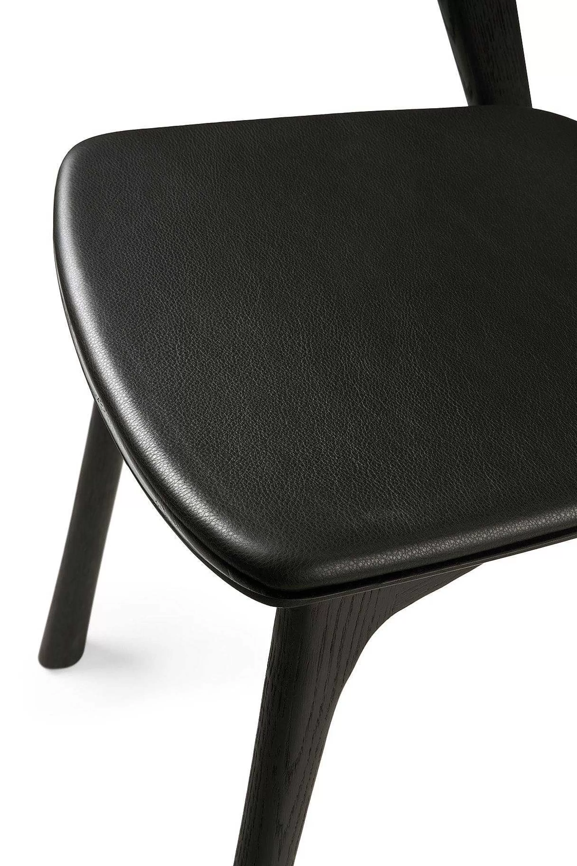 Be Home Dining Chairs<Bok Solid Black Oak Dining Chair with Black Leather Cushion