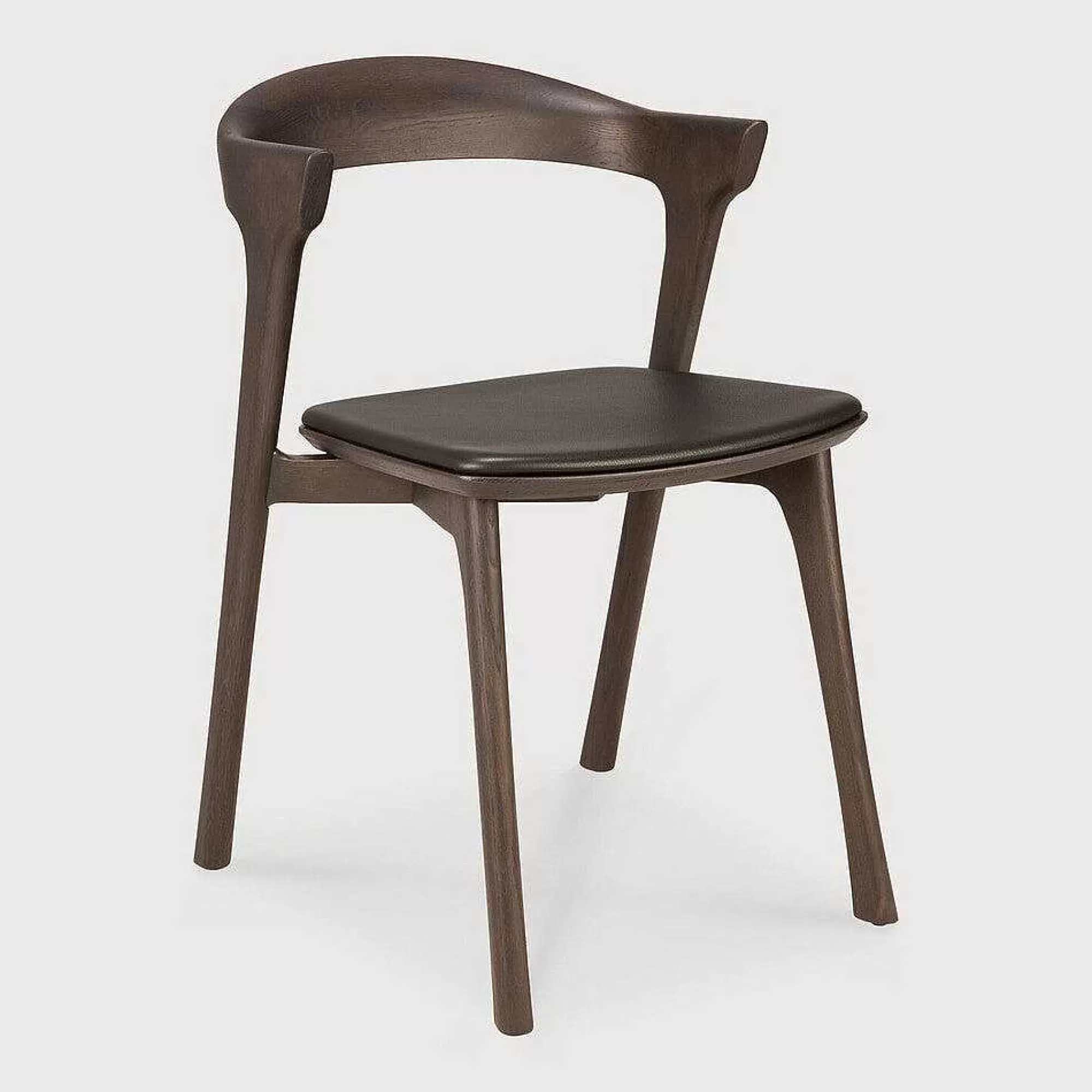 Be Home Dining Chairs<Bok Solid Brown Oak Dining Chair with Brown Leather Cushion