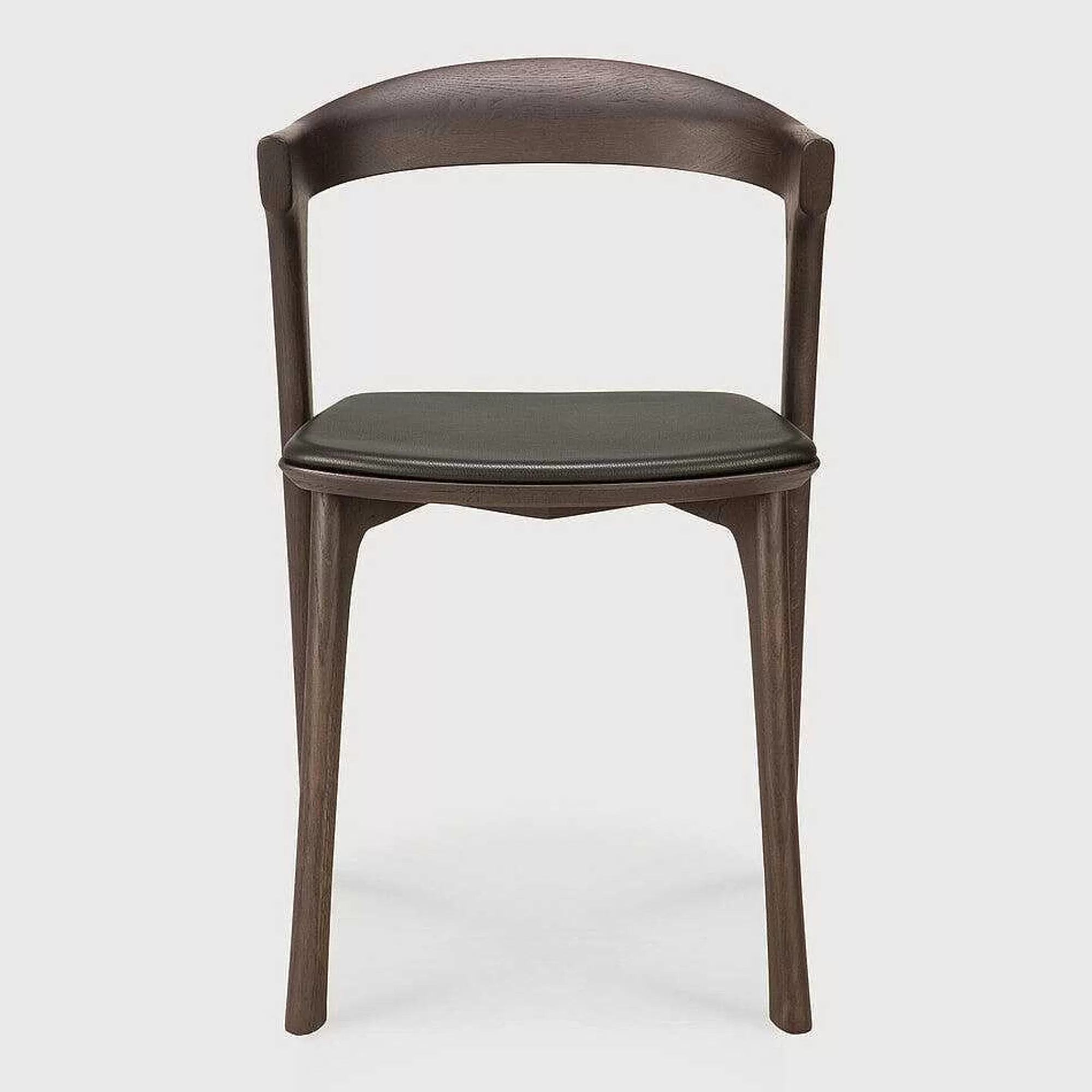 Be Home Dining Chairs<Bok Solid Brown Oak Dining Chair with Brown Leather Cushion