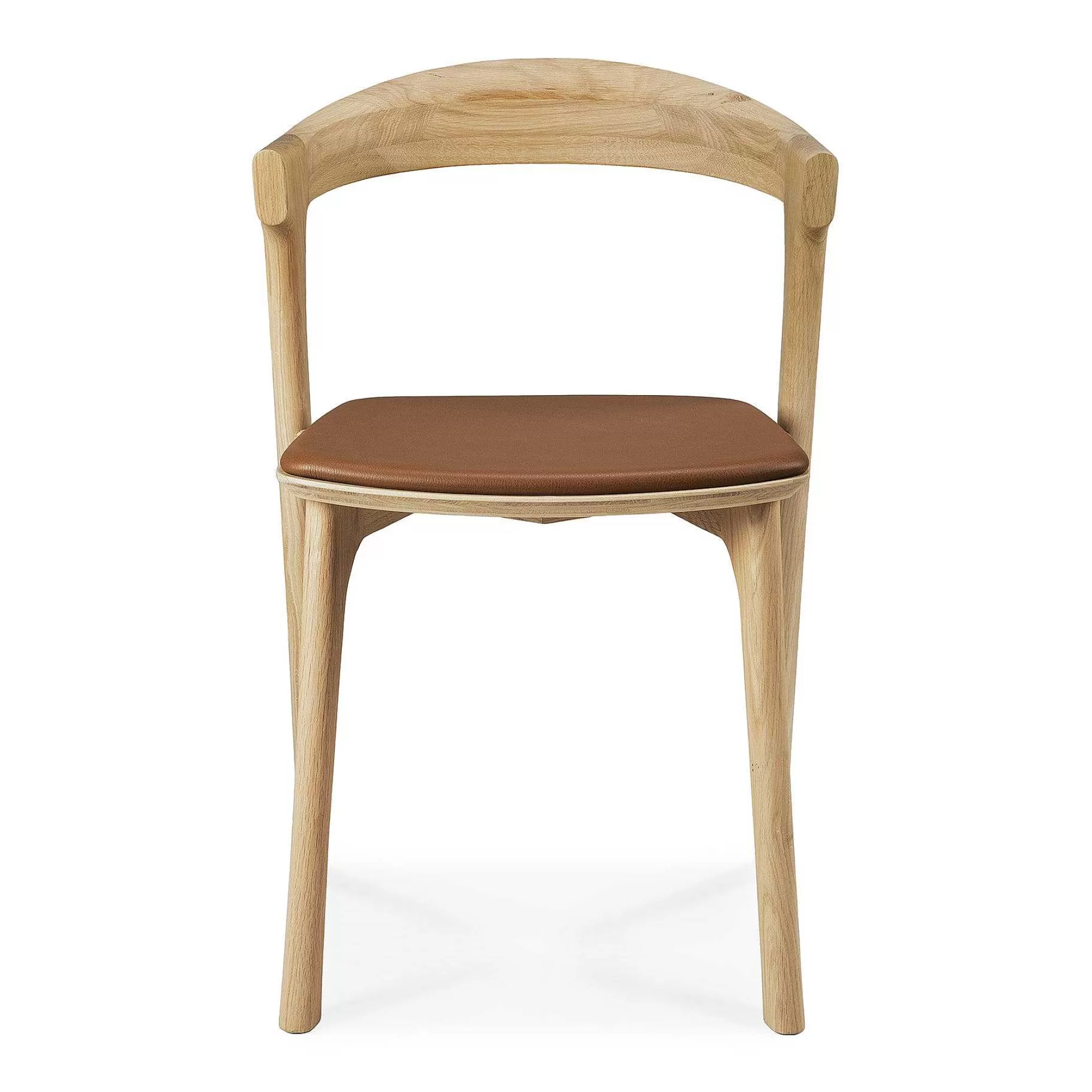 Be Home Dining Chairs<Bok Solid Oak Dining Chair, Varnished with Cognac Leather Cushion