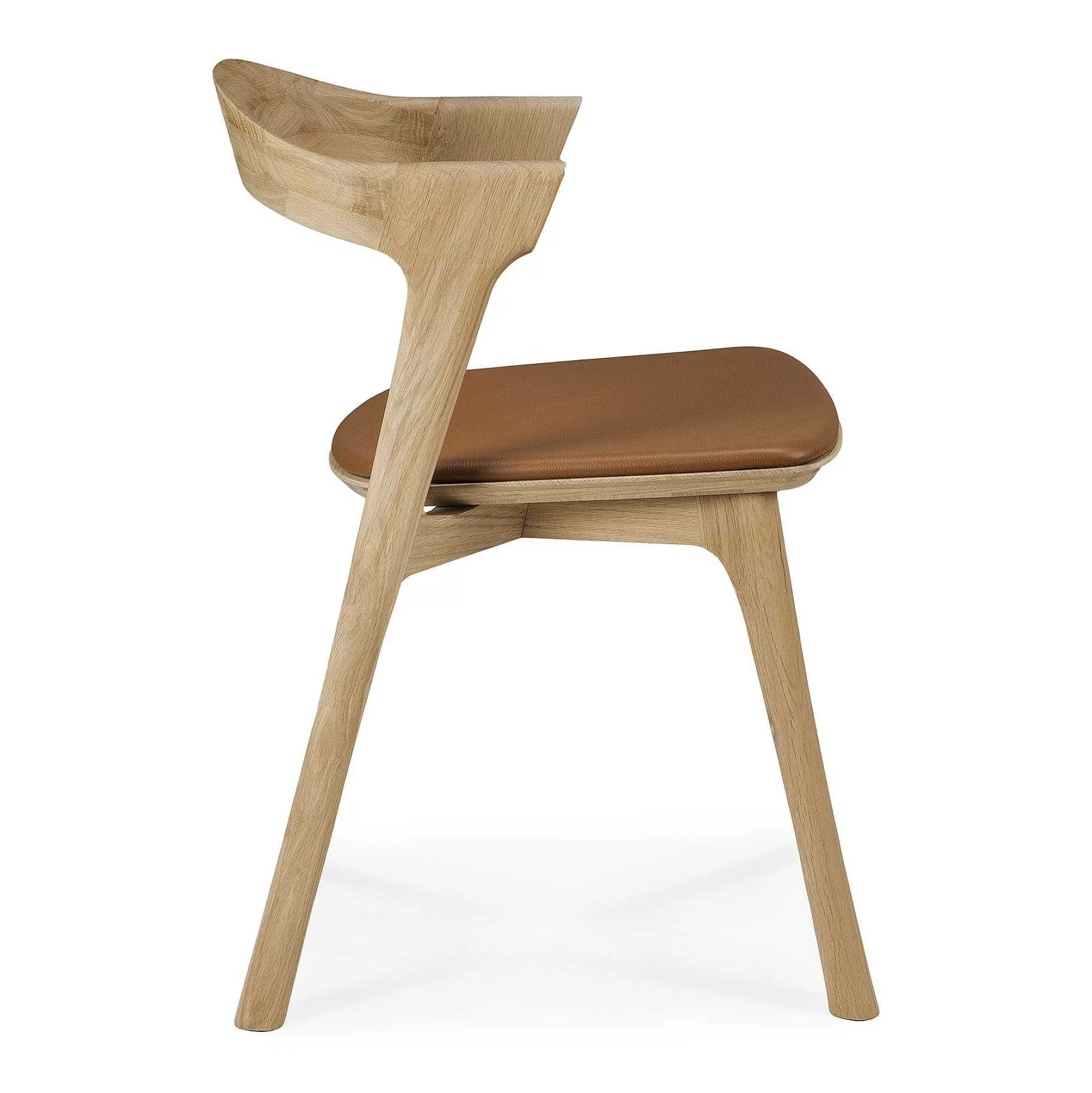 Be Home Dining Chairs<Bok Solid Oak Dining Chair, Varnished with Cognac Leather Cushion
