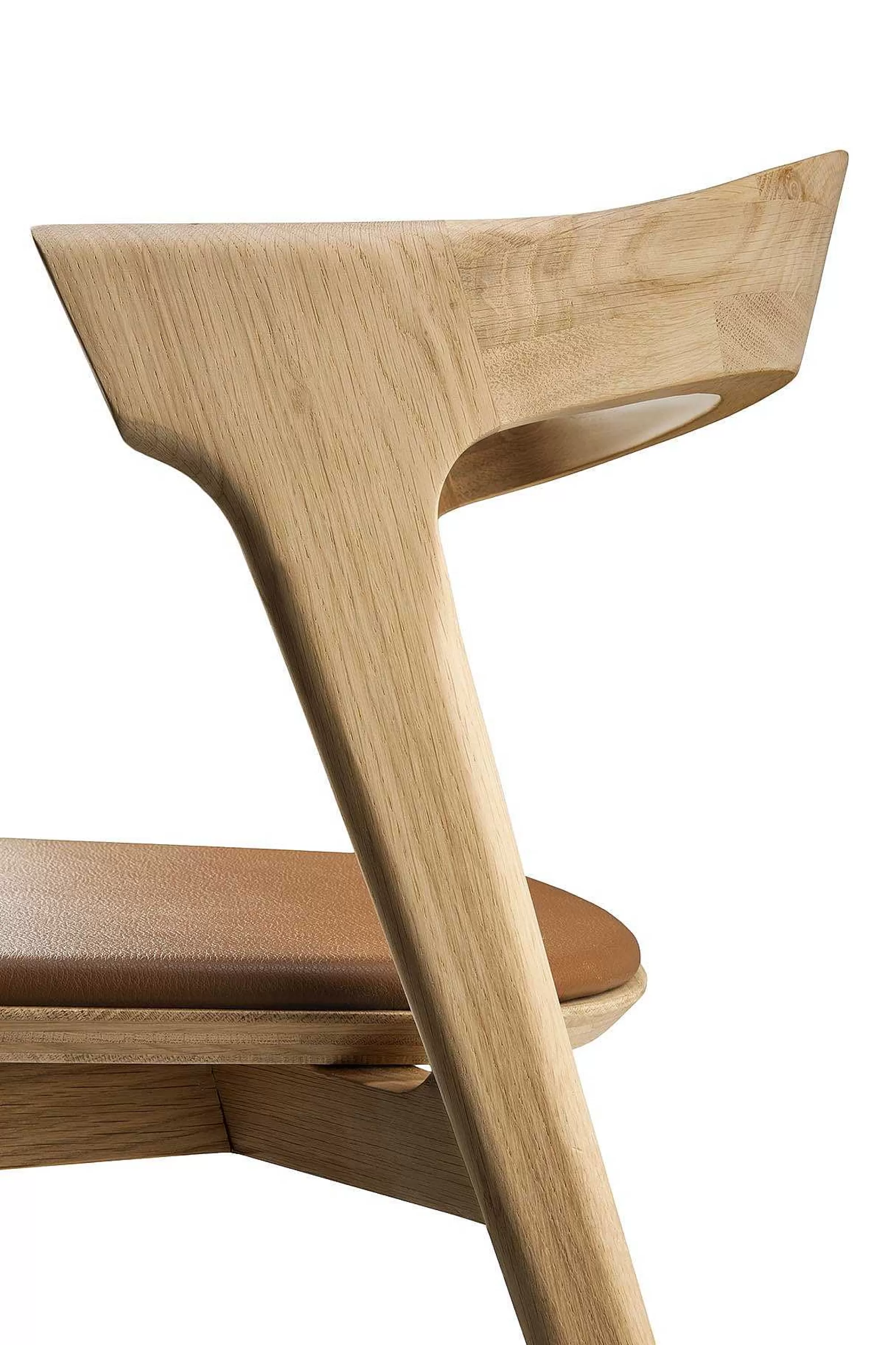 Be Home Dining Chairs<Bok Solid Oak Dining Chair, Varnished with Cognac Leather Cushion