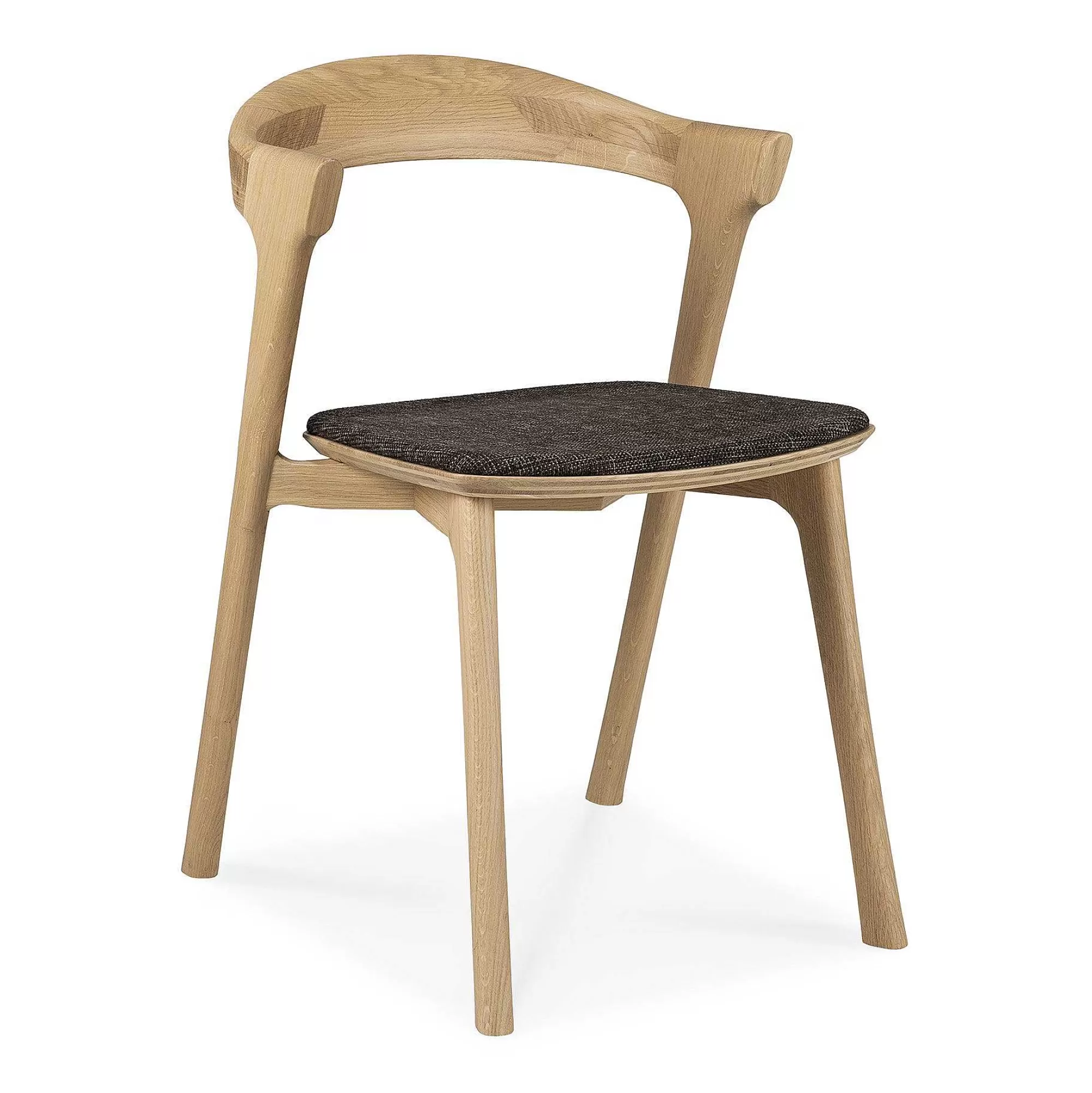 Be Home Dining Chairs<Bok Solid Oak Dining Chair, Varnished with Dark Brown Fabric Cushion