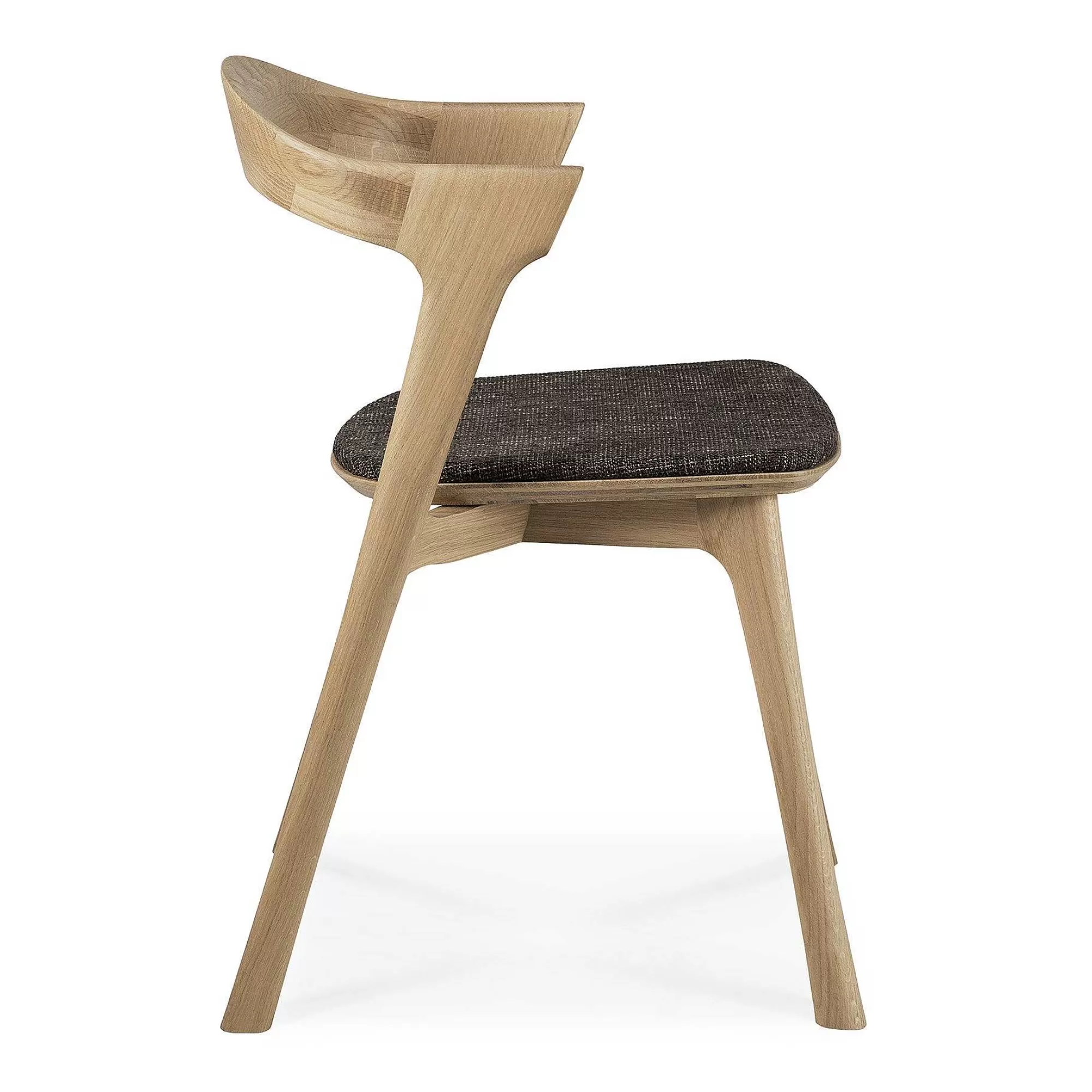 Be Home Dining Chairs<Bok Solid Oak Dining Chair, Varnished with Dark Brown Fabric Cushion