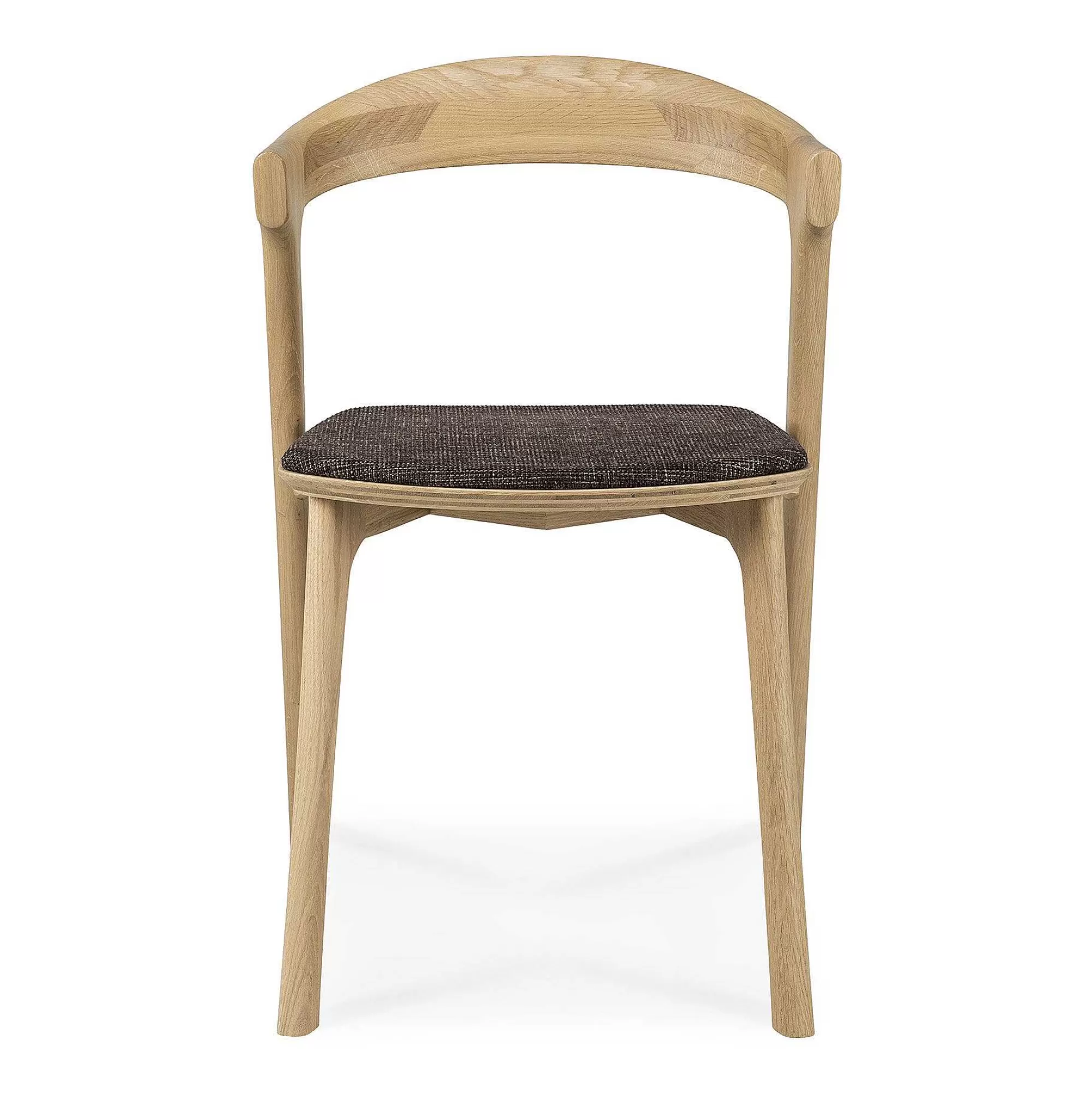 Be Home Dining Chairs<Bok Solid Oak Dining Chair, Varnished with Dark Brown Fabric Cushion