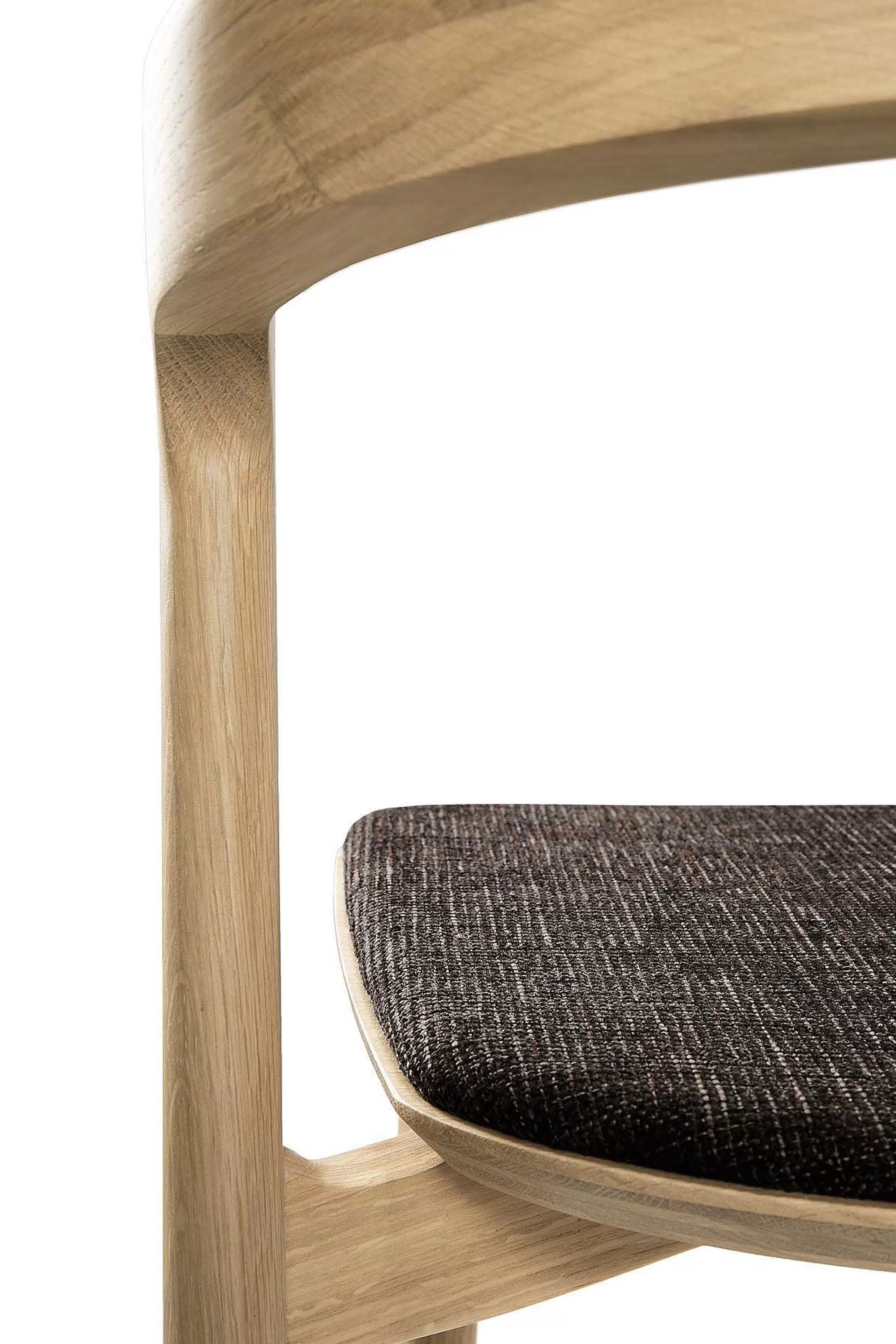 Be Home Dining Chairs<Bok Solid Oak Dining Chair, Varnished with Dark Brown Fabric Cushion