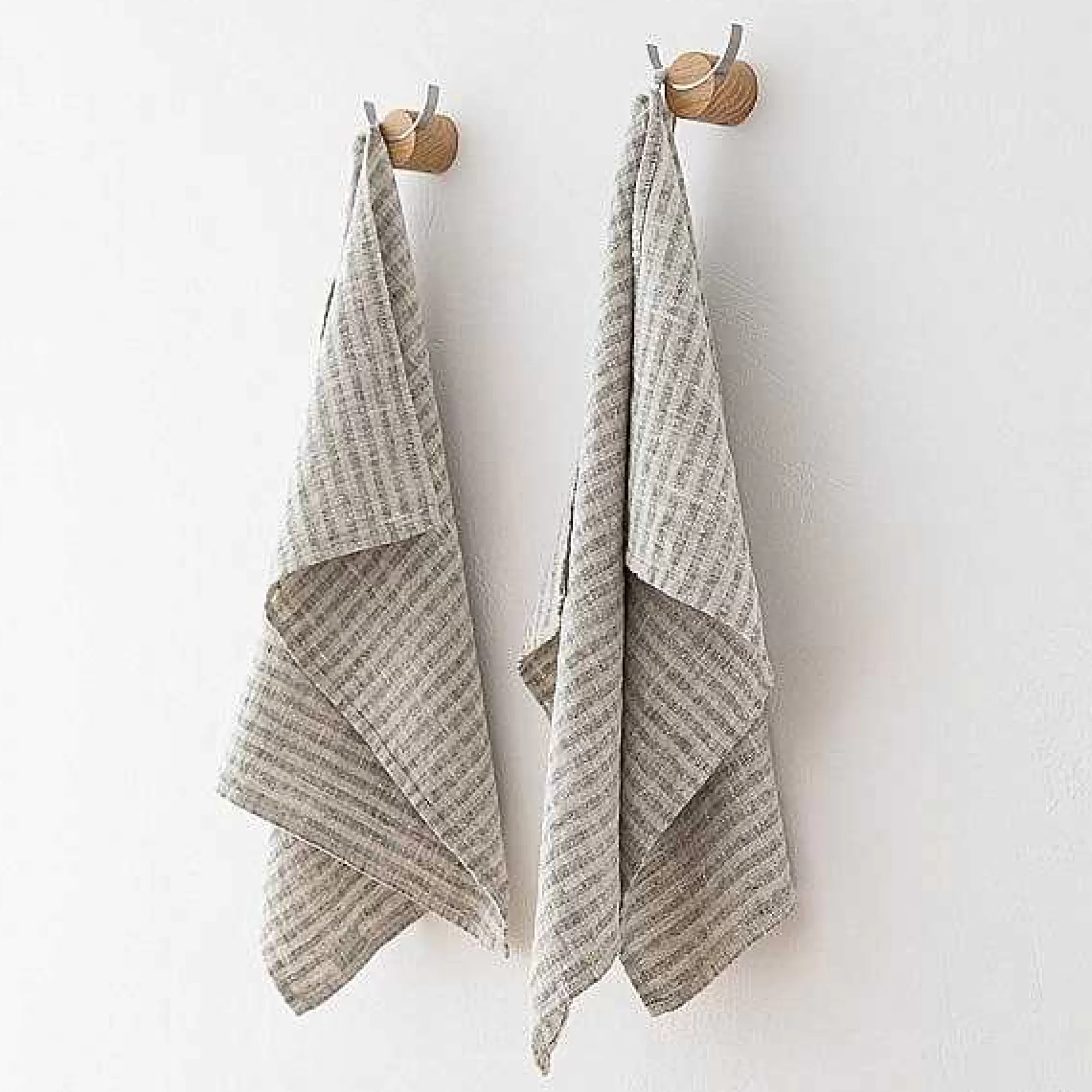Be Home Hand Towels<Brittany Hand Towels, Set of 2, Forest Green and Natural