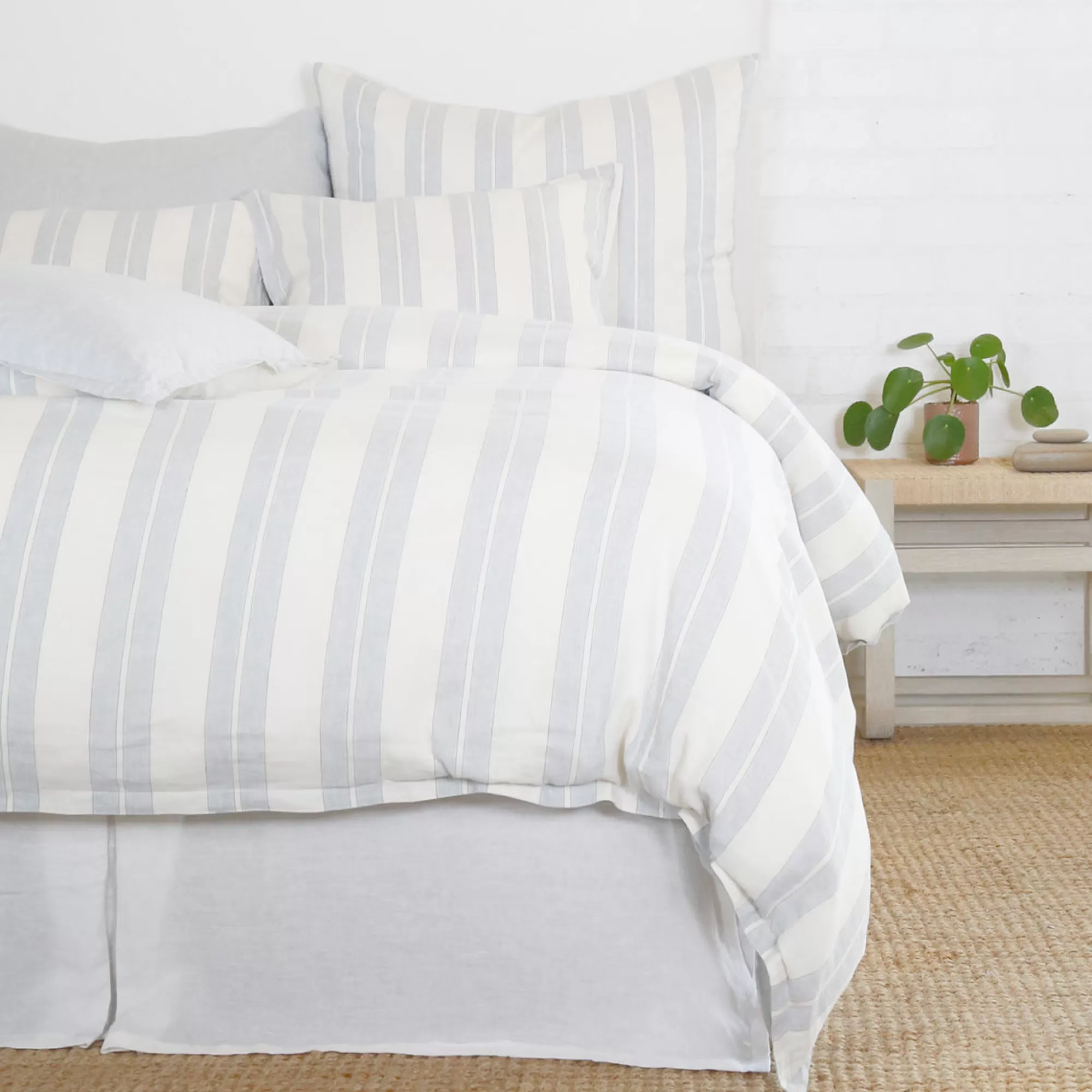 New Be Home Carter King Duvet Cover, Ivory & Denim