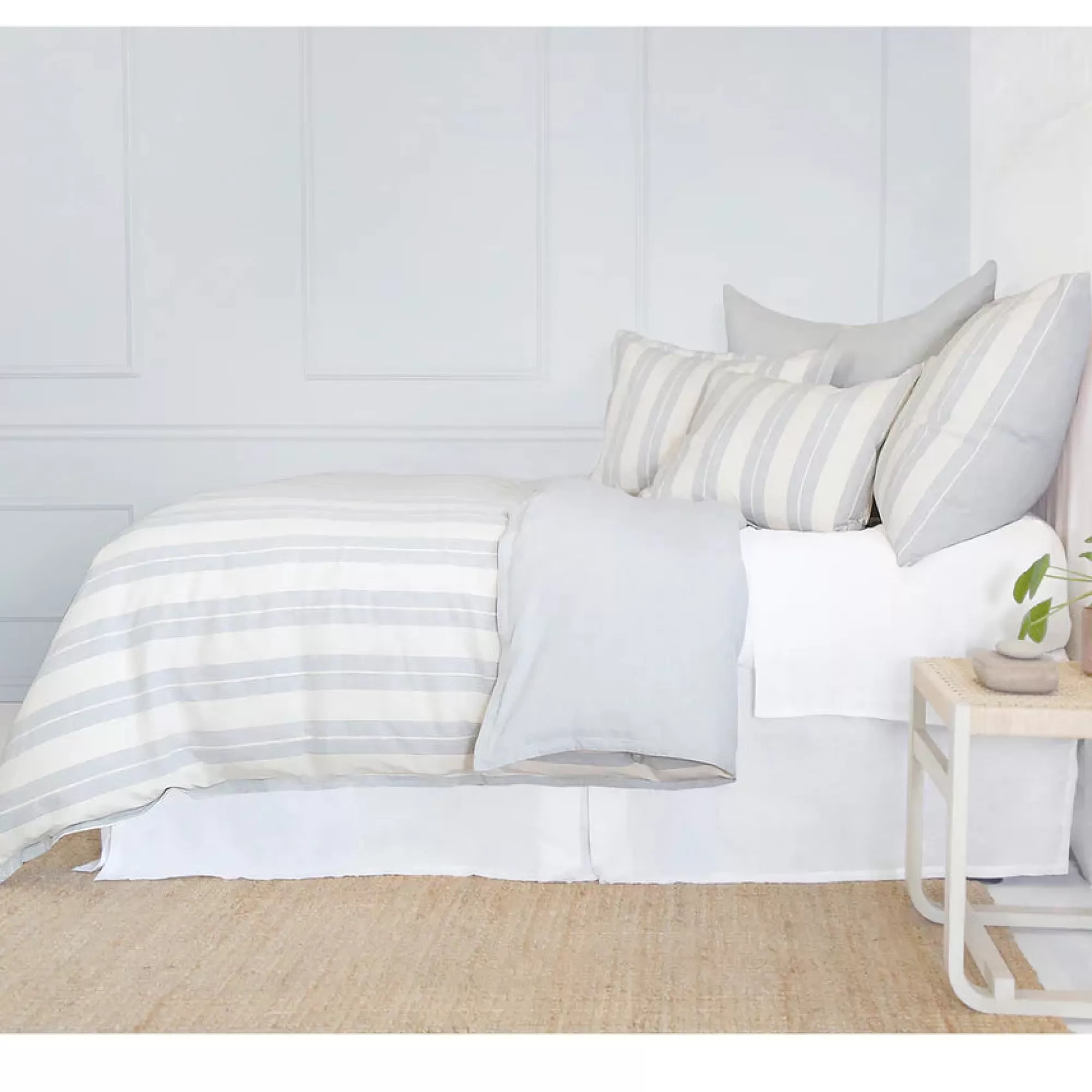 New Be Home Carter King Duvet Cover, Ivory & Denim