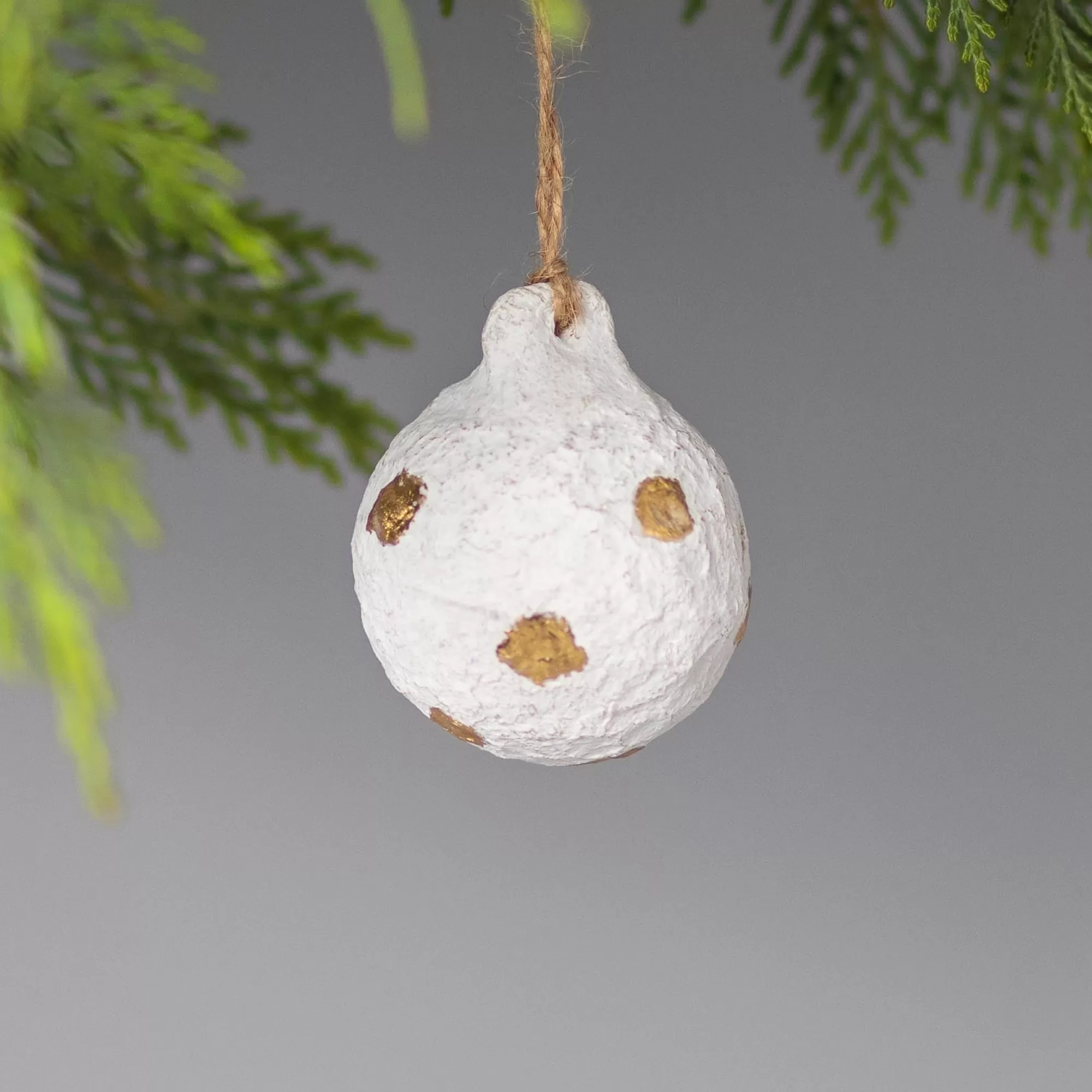 Fashion Be Home Cotton Mache Dotted Ball Ornament