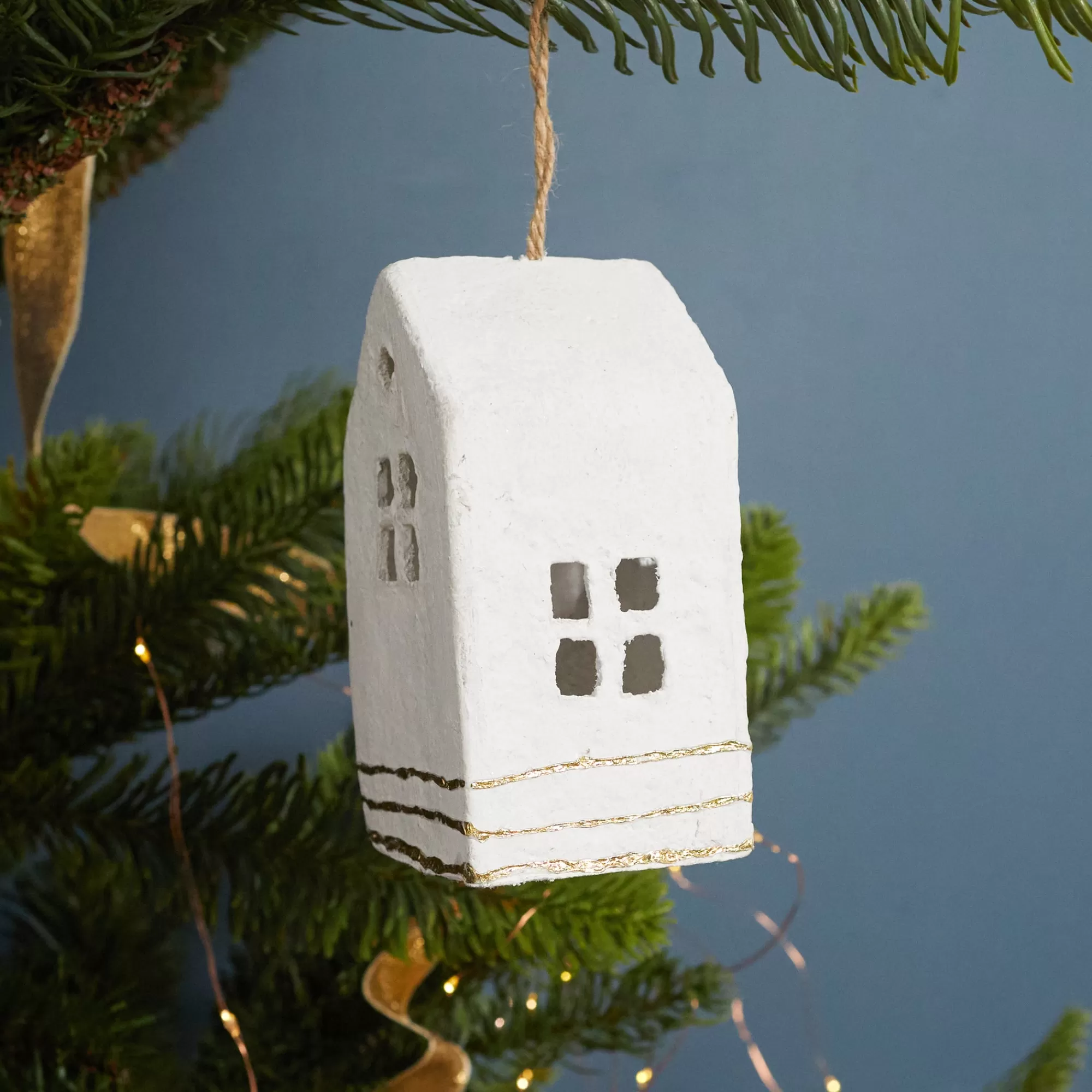 New Be Home Cotton Mache House Ornament