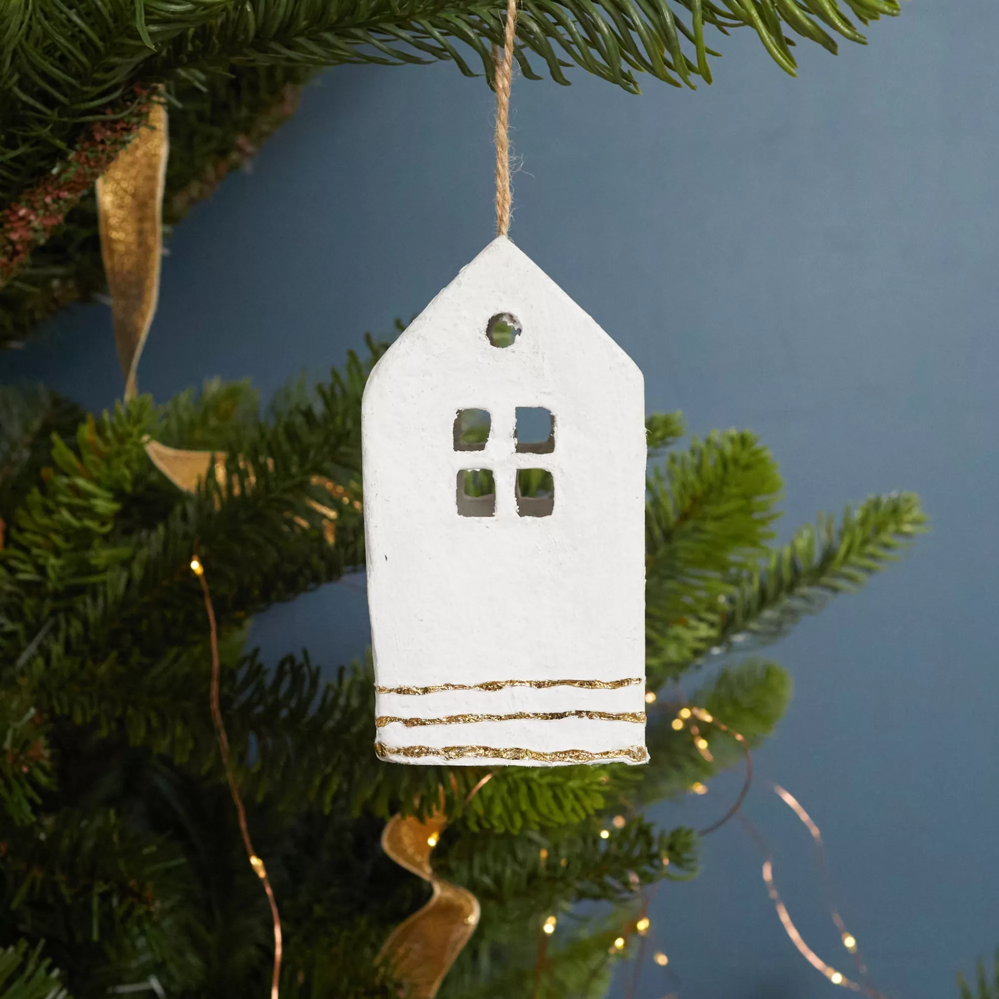 New Be Home Cotton Mache House Ornament