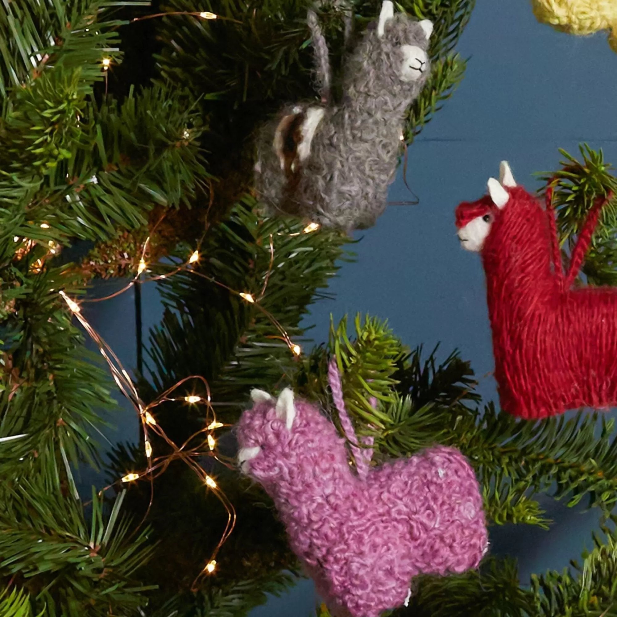 New Be Home Curly Alpaca Ornament, Set of 4
