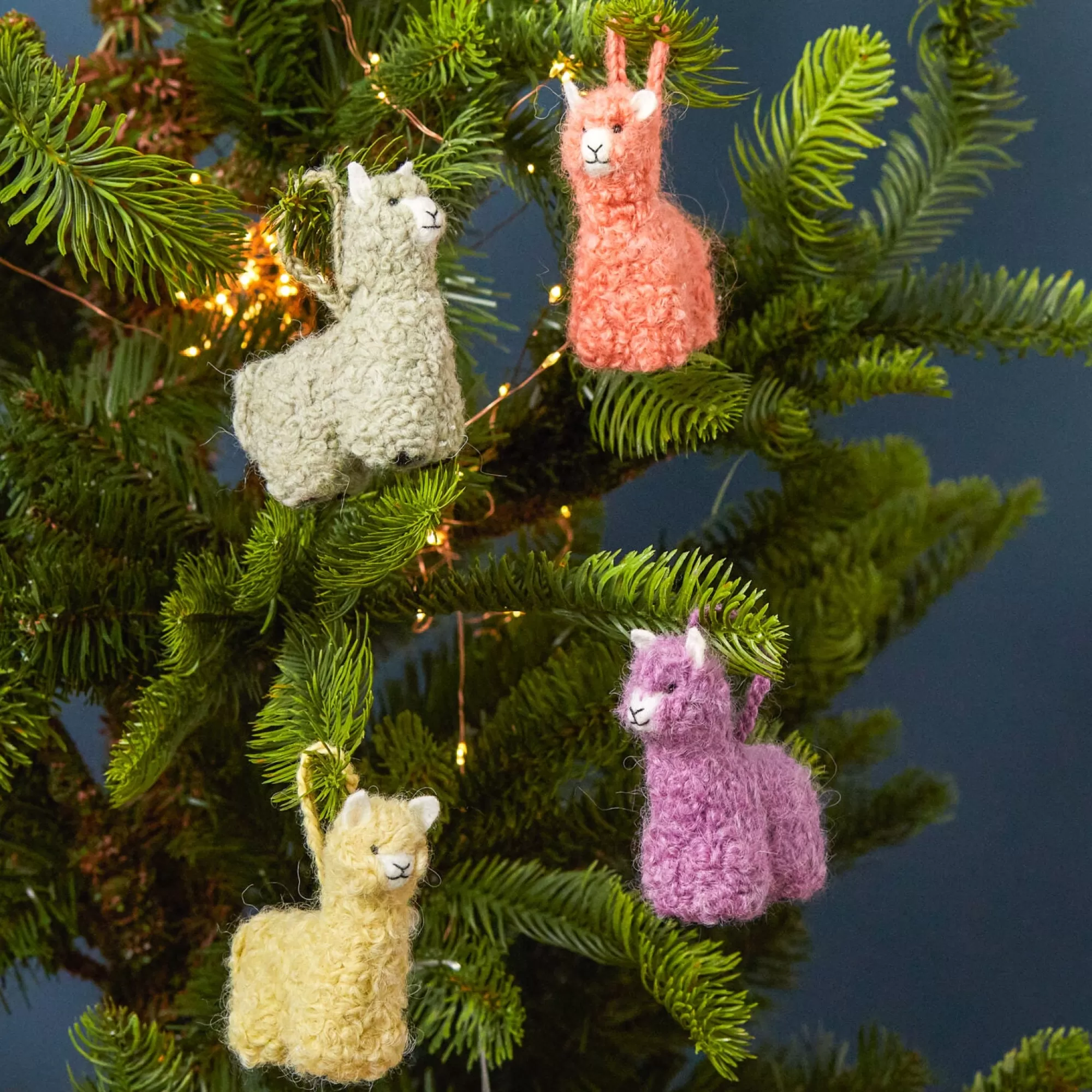 New Be Home Curly Alpaca Ornament, Set of 4