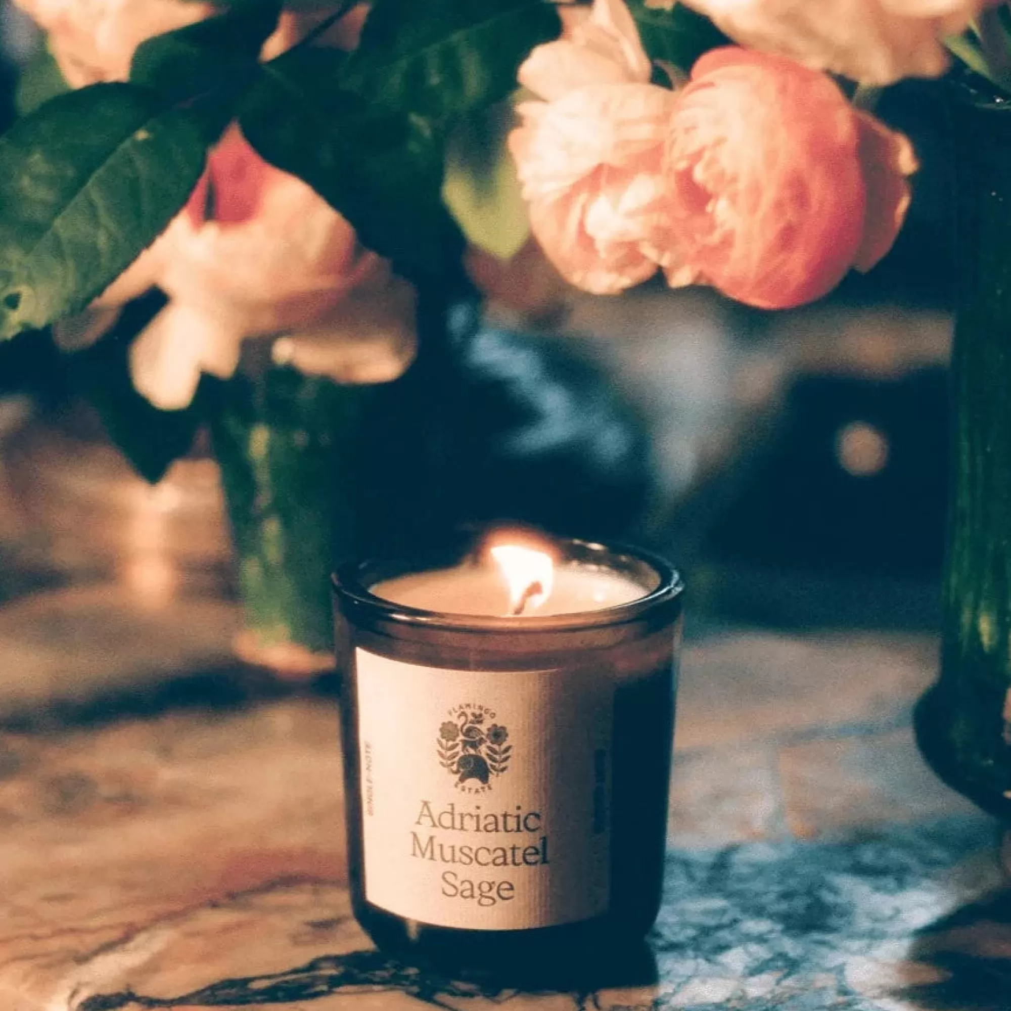 Store Be Home Flamingo Estate Candle, Adriatic Muscatel Sage