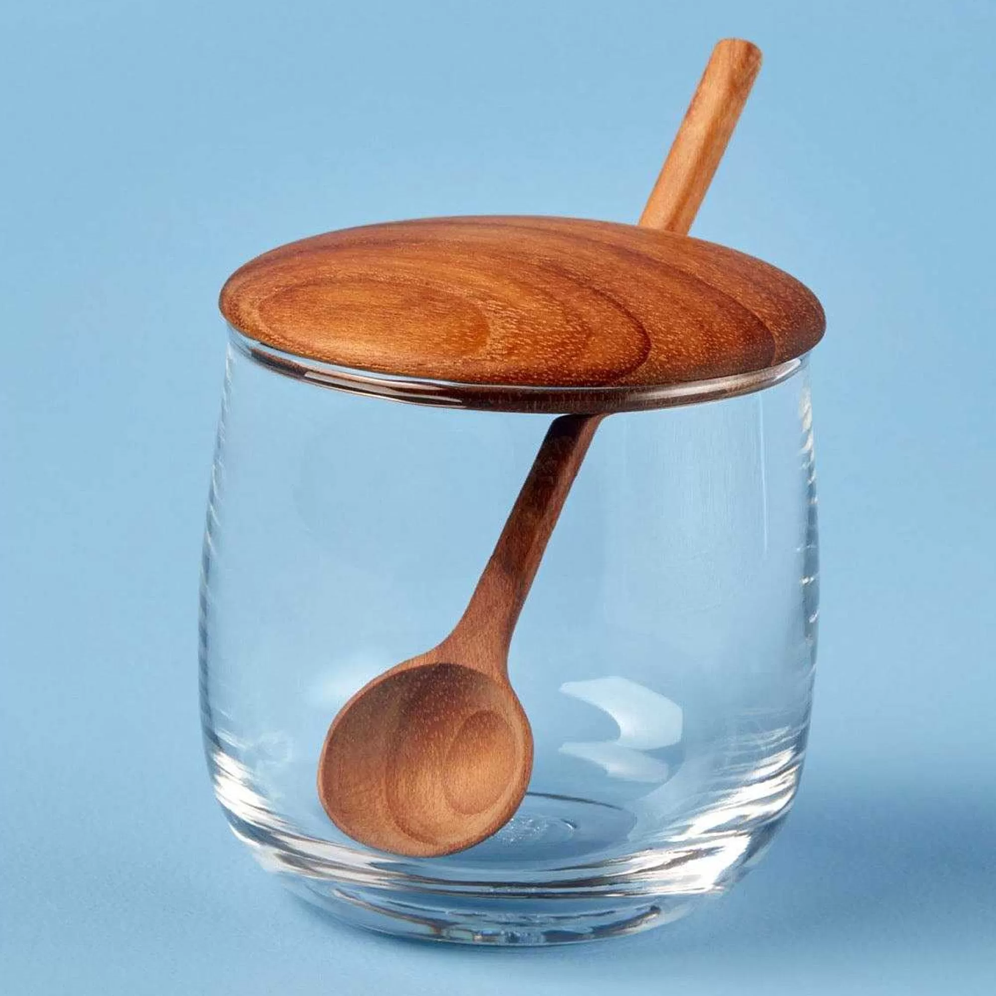 Be Home Bath Canisters<Glass Jar with Teak Lid & Spoon