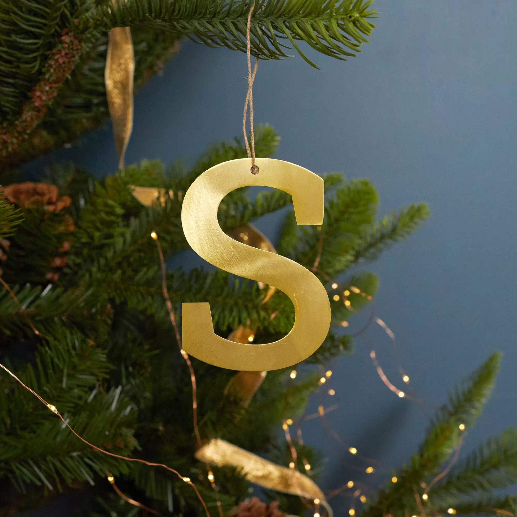 Store Be Home Gold Letter Ornament, S