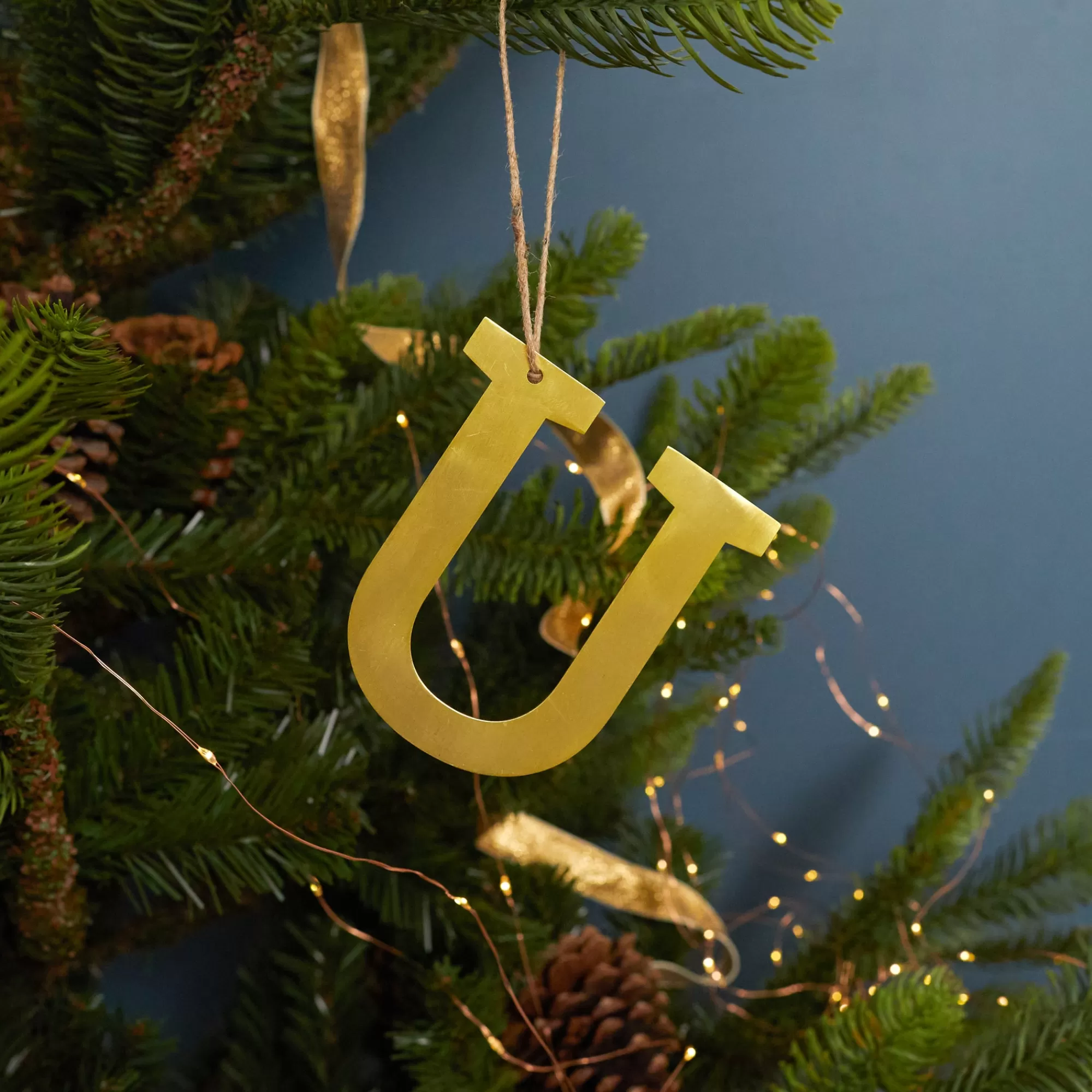New Be Home Gold Letter Ornament, U