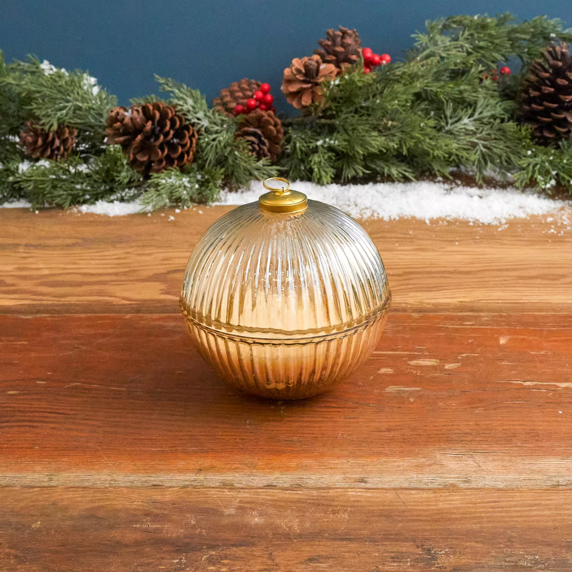 Online Be Home Gold Luster Ornament Candle, Snowfall