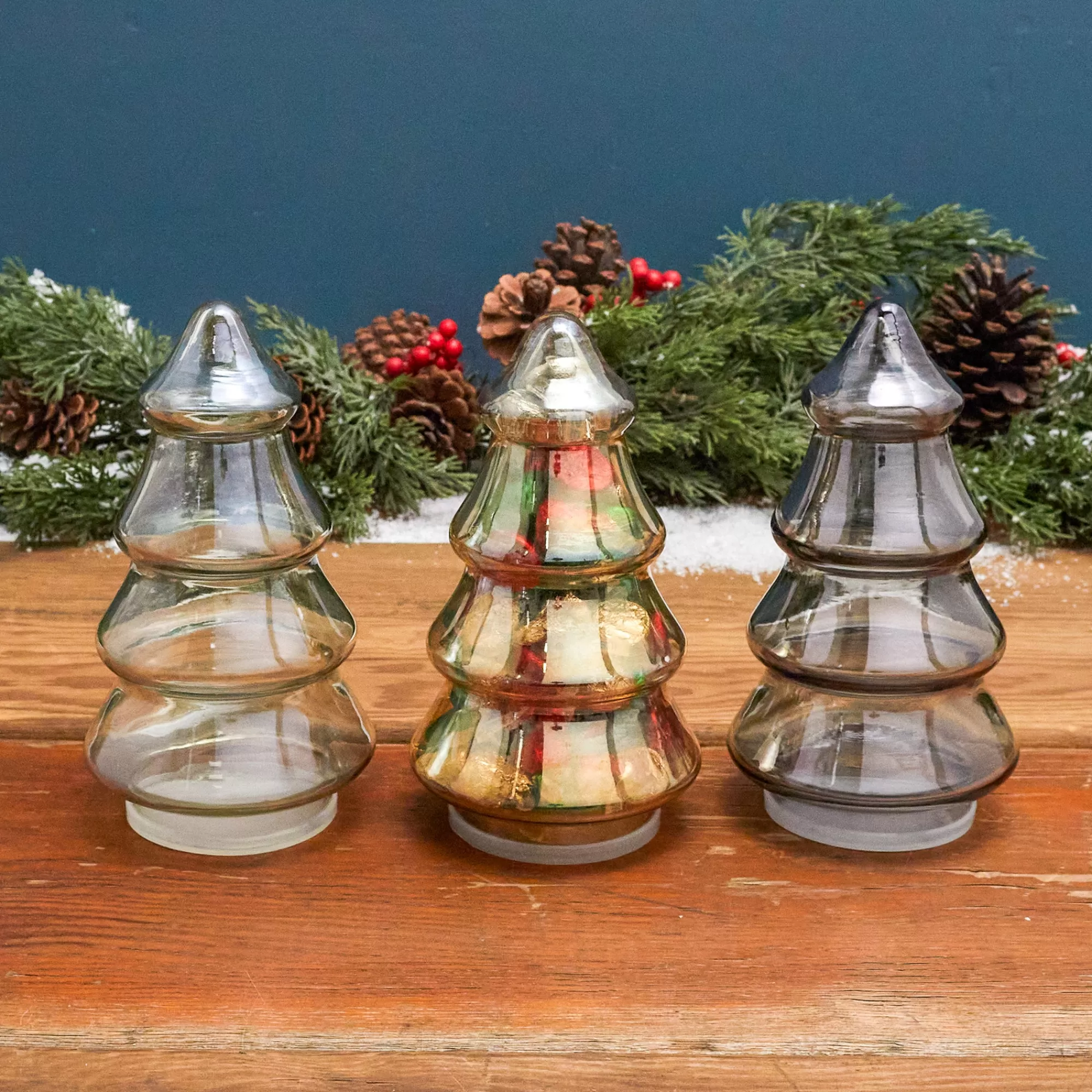 Outlet Be Home Green Luster Glass Tree Canister