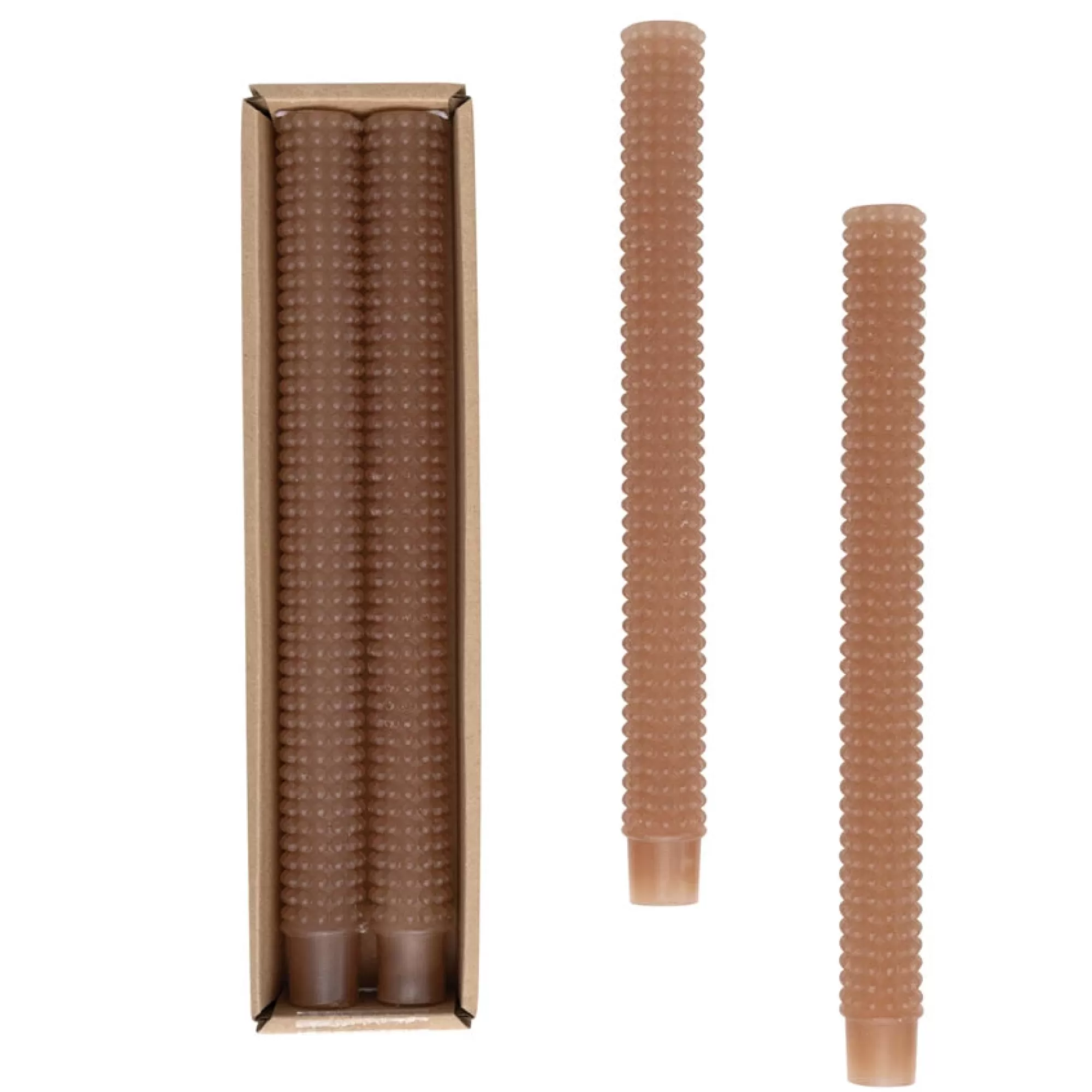 New Be Home Hobnail Taper Candles, Set of 2, Cappuccino