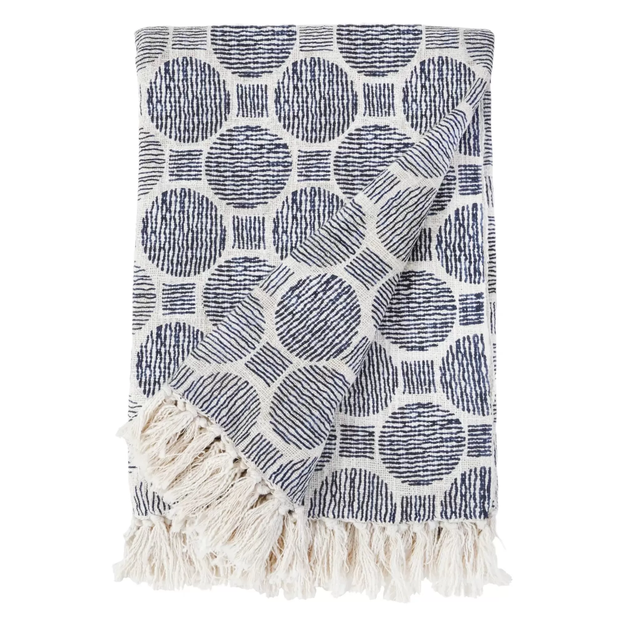 Hot Be Home Ian Oversized Throw, Ivory & Navy