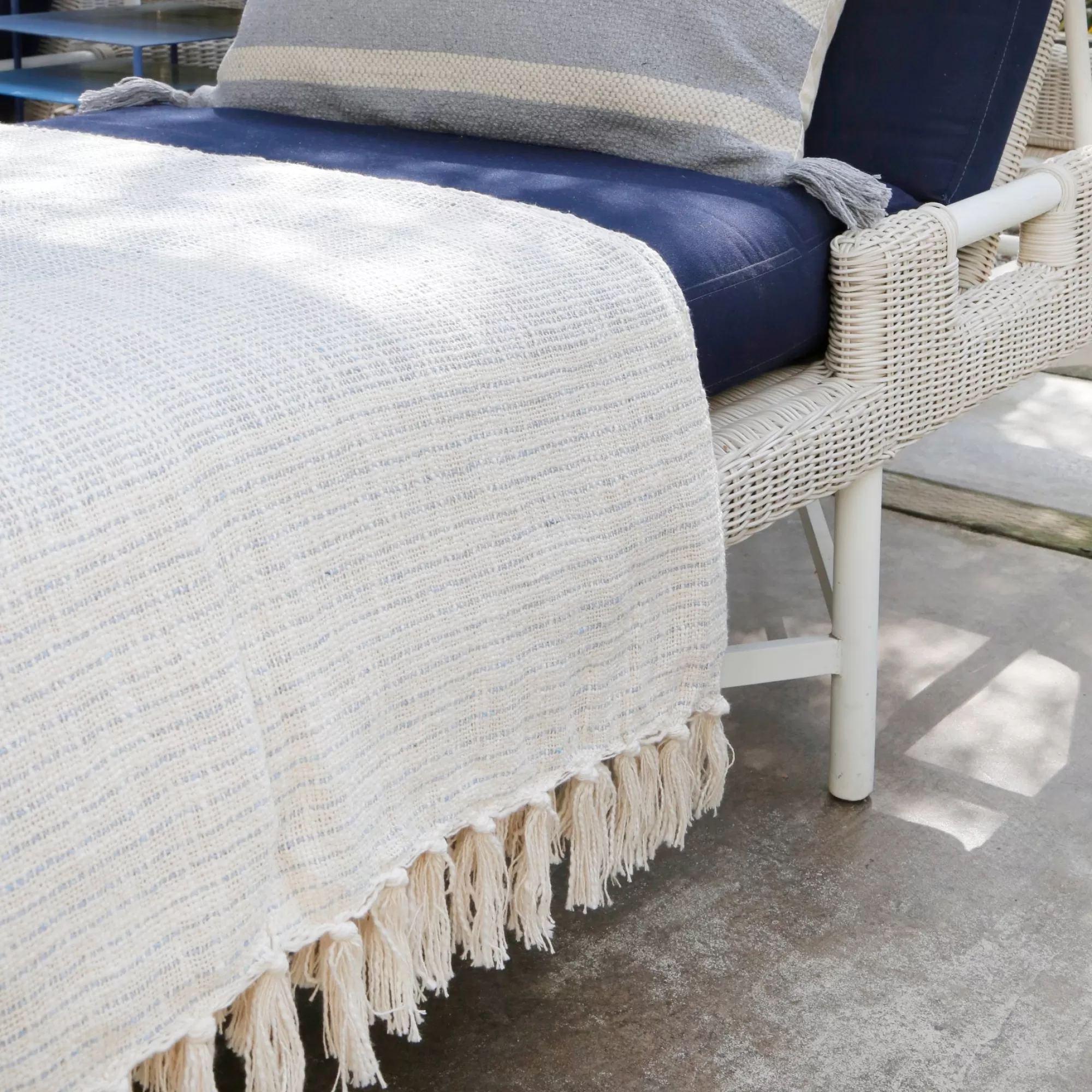 Best Sale Be Home Isla Handwoven Oversized Throw, French Blue