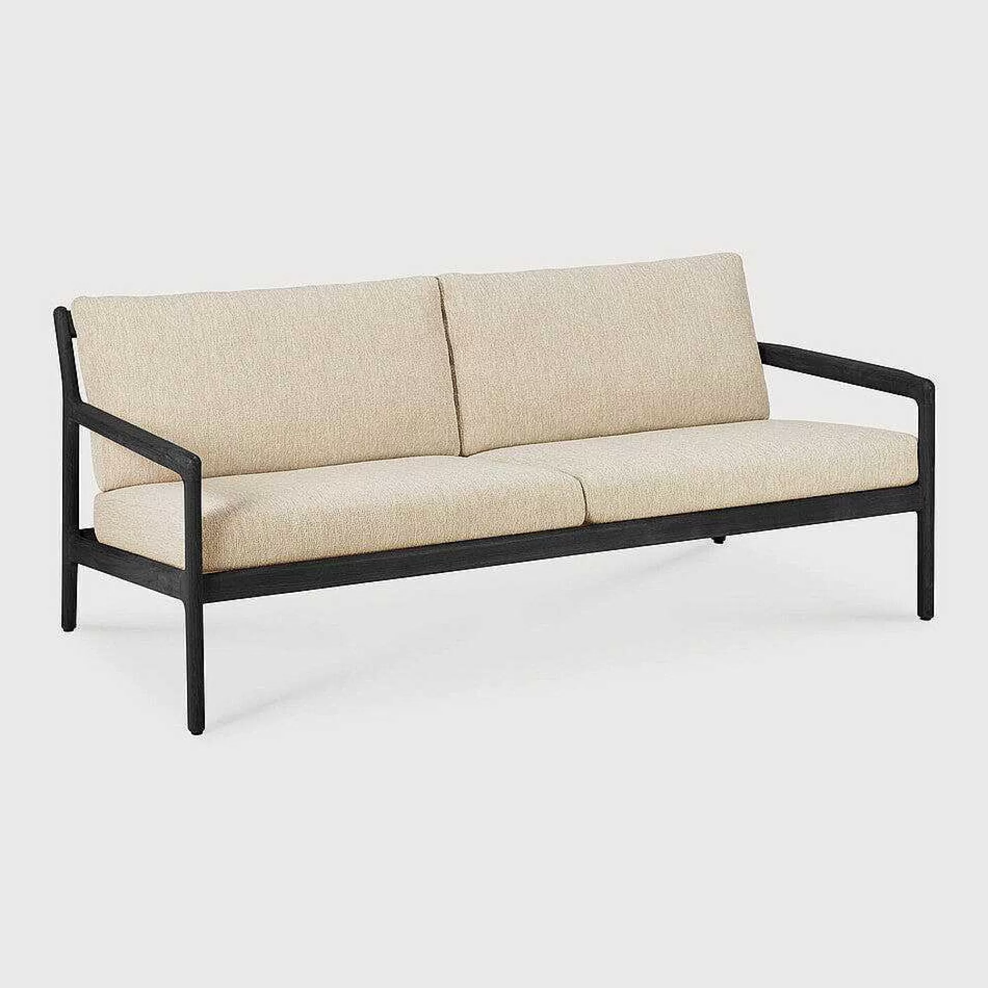 Be Home Outdoor Lounge Furniture<Jack Solid Black Teak Outdoor 2 Seater Sofa, Natural Fabric